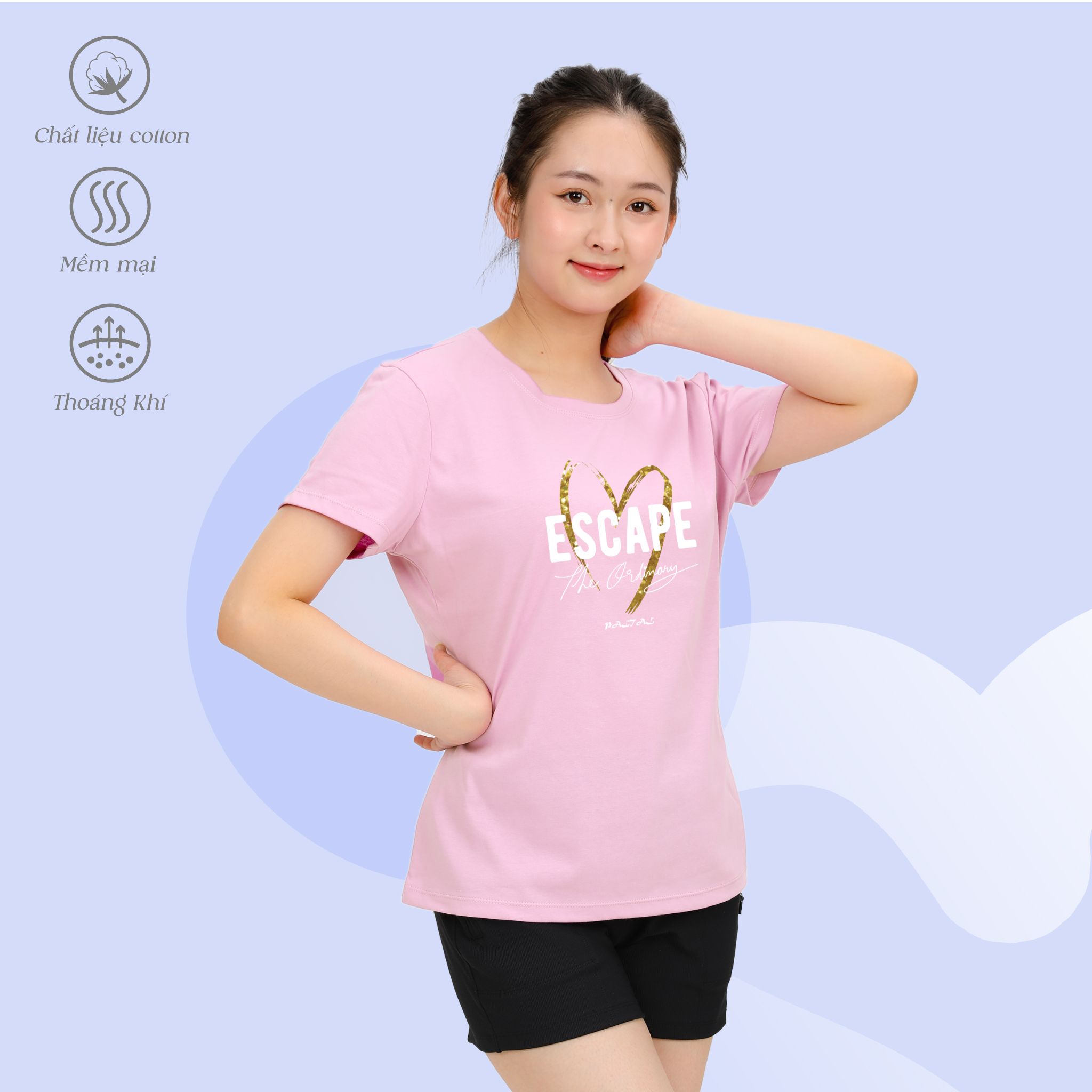 Áo thun nữ form suông chất cotton siêu mát 020p 0907