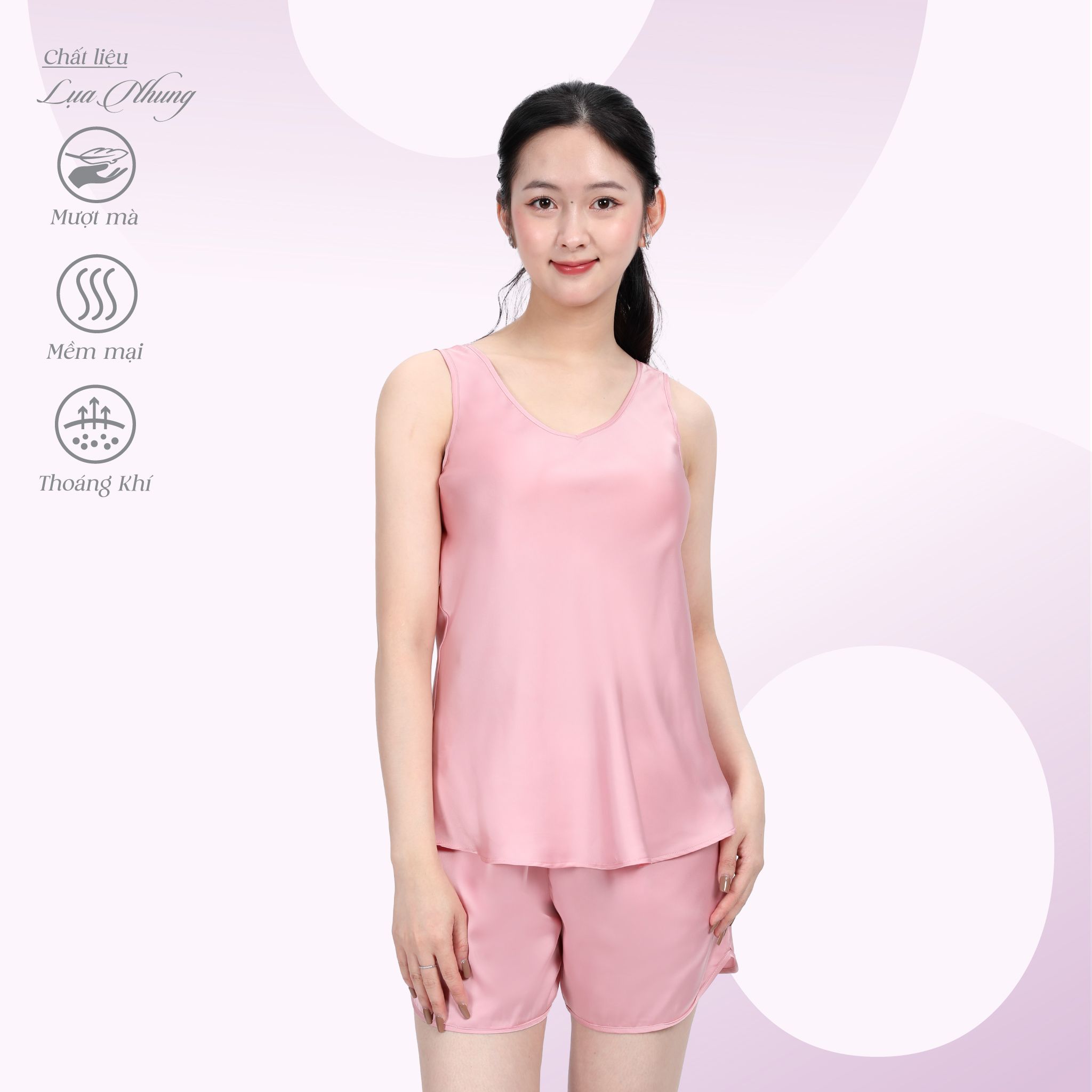 Set đồ bộ nữ kiểu quần đùi bản cao cấp lụa nhung 265p 5111
