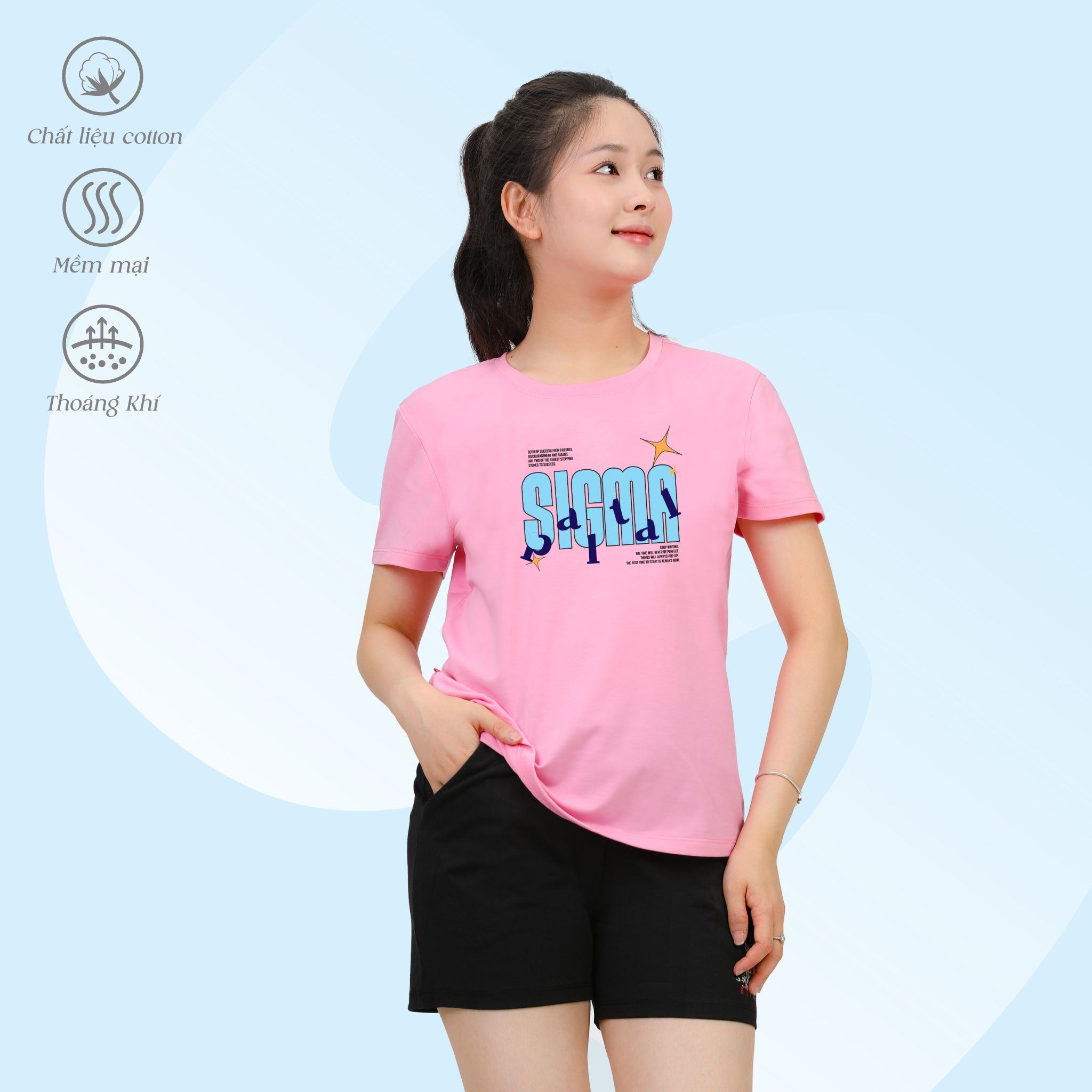Set đồ bộ nữ kiểu quần đùi tay ngắn chất cotton siêu mát 195p 5169
