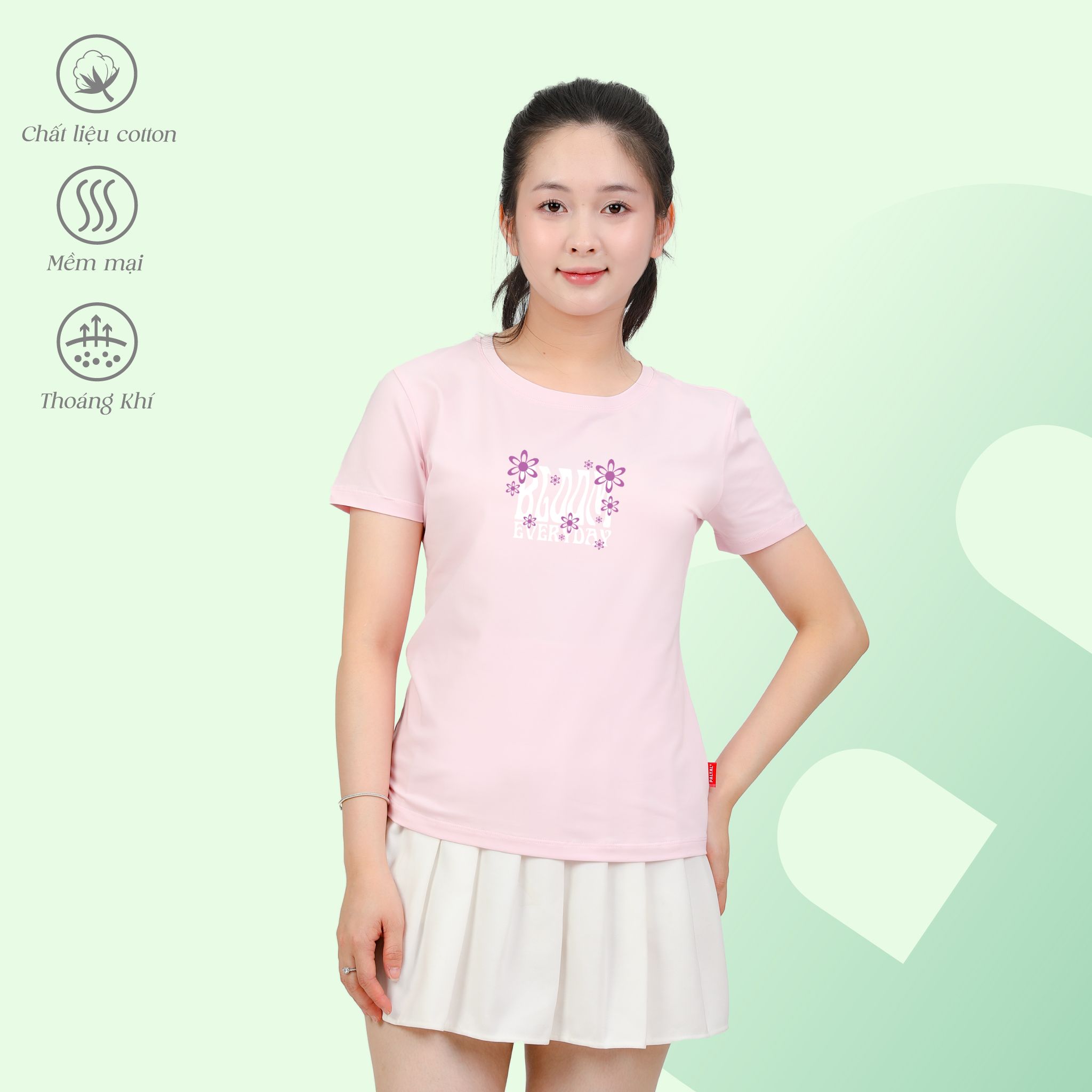 Áo thun nữ tay ngắn Cổ Tròn Form Suông chất cotton siêu mát 020p 0316