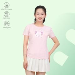 Áo thun nữ tay ngắn Cổ Tròn Form Suông chất cotton siêu mát 020p 0316