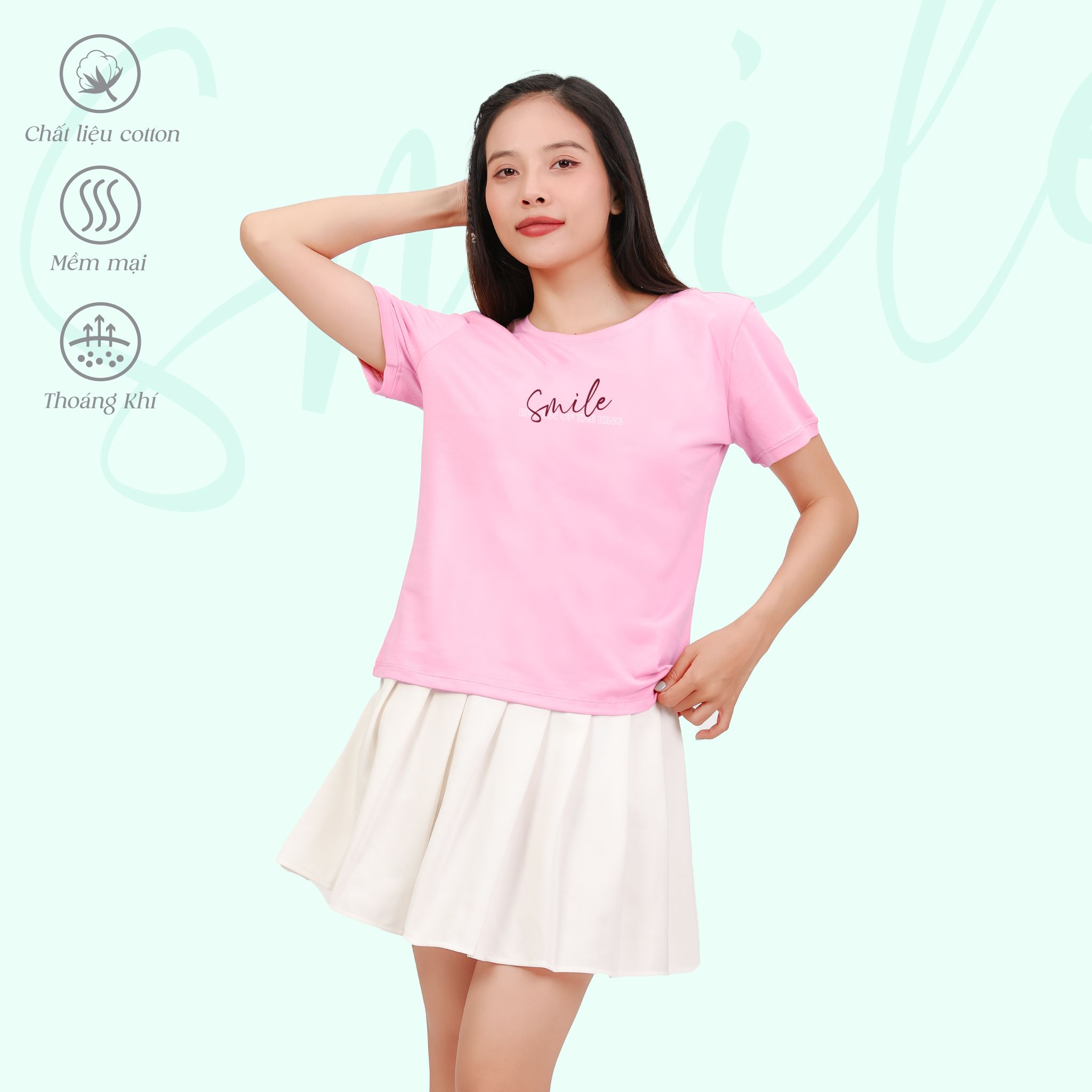Áo Thun Tay Ngắn Cổ Tròn Form cơ bản Cotton 020p 0340