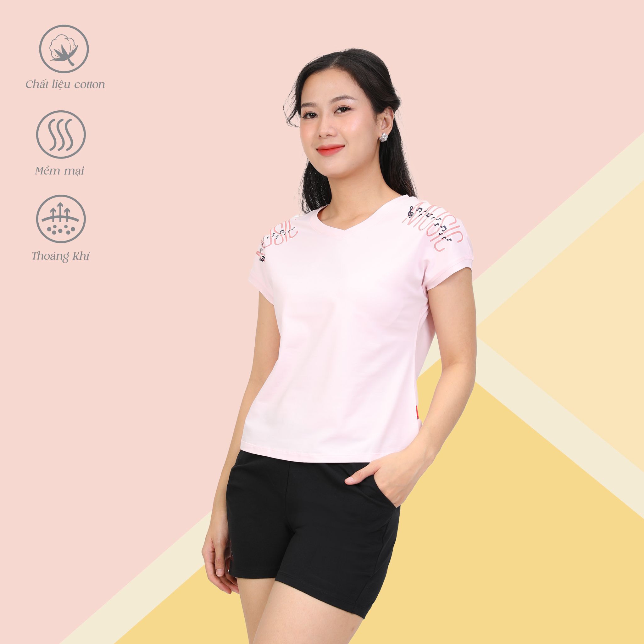 Set đồ bộ nữ kiểu quần đùi tay liền chất cotton siêu mát 025p 5204