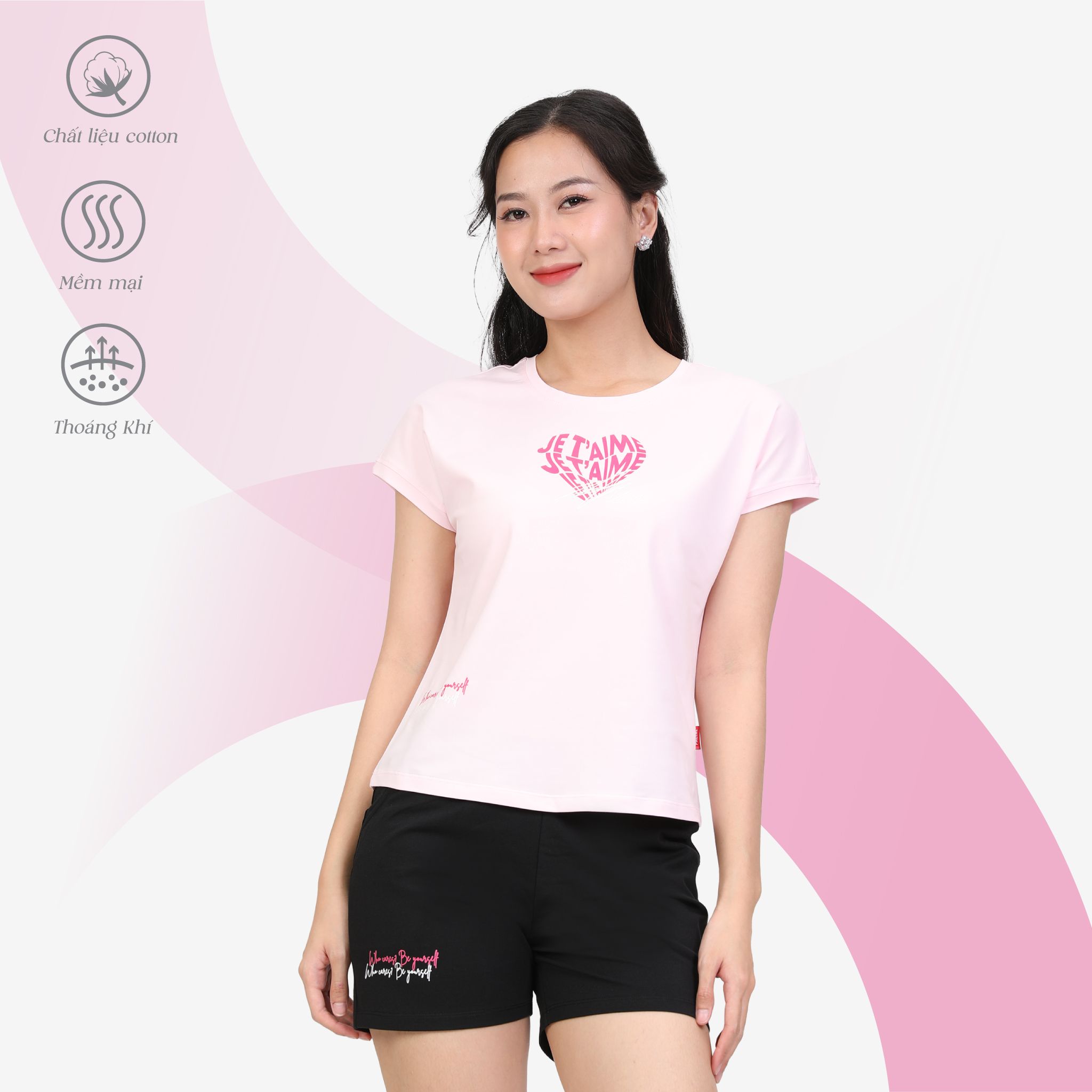 Set đồ bộ nữ kiểu quần đùi tay liền chất cotton siêu mát 025p 5205