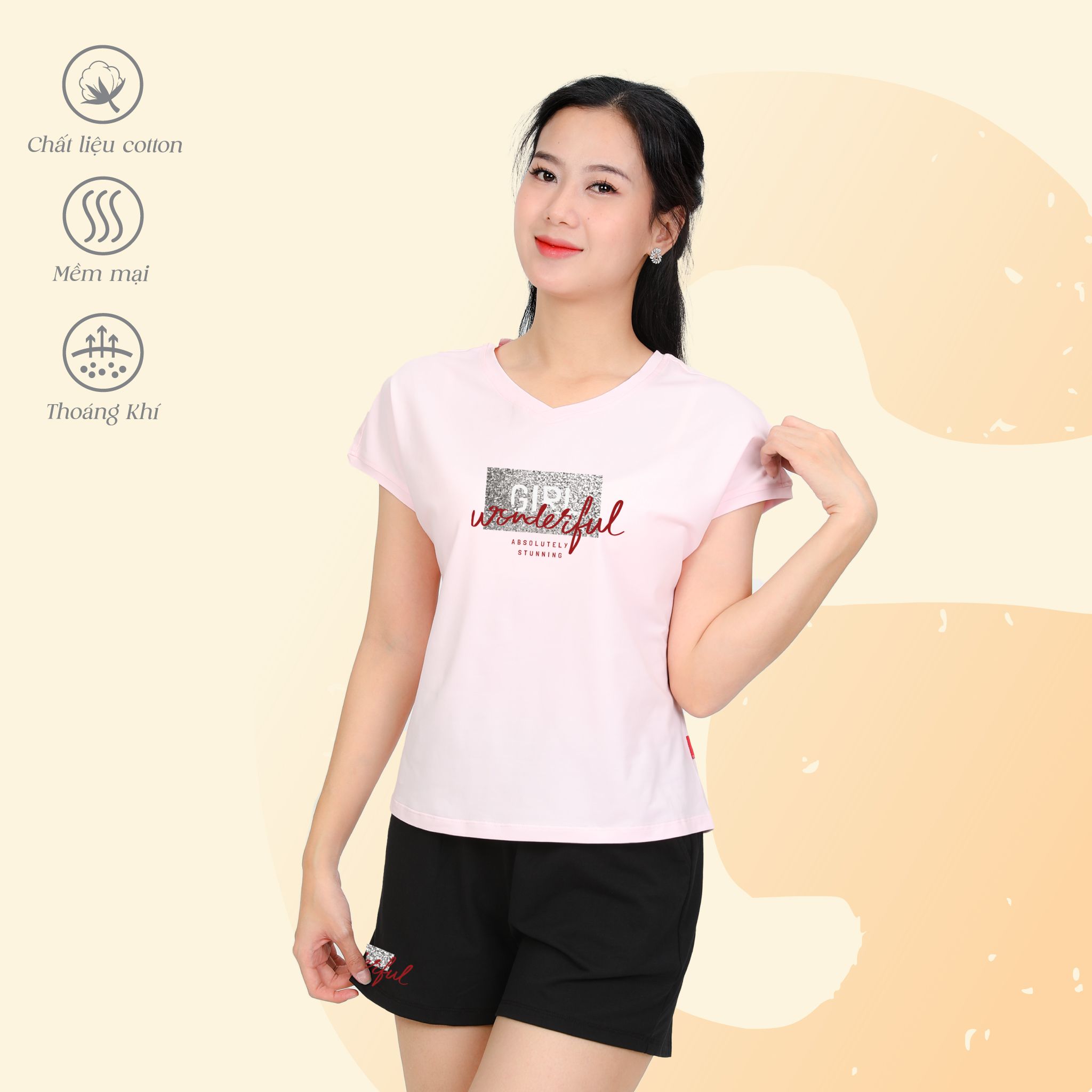 Set đồ bộ nữ kiểu quần đùi tay liền chất cotton siêu mát 025p 5220