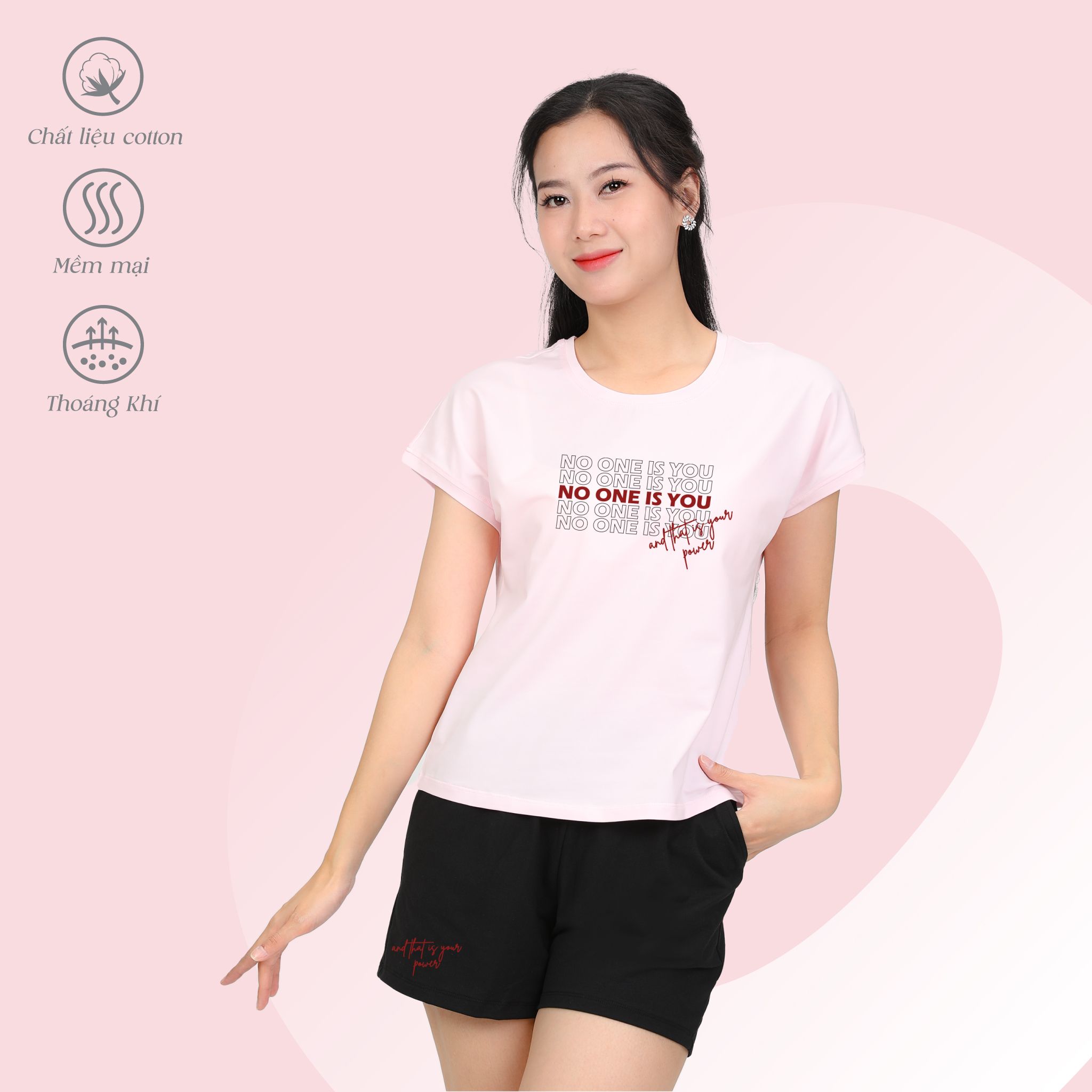 Set đồ bộ nữ kiểu quần đùi tay liền chất cotton siêu mát 025p 5221