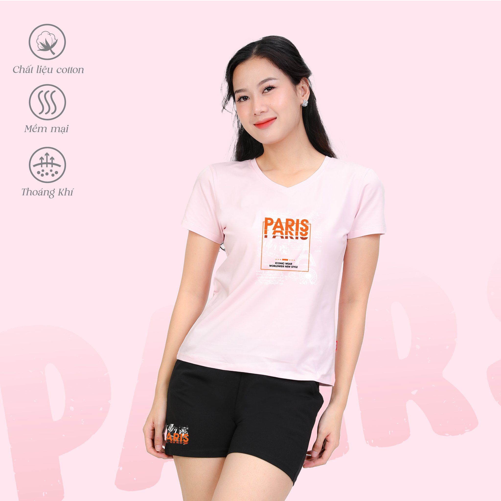 Set đồ bộ nữ kiểu quần đùi tay liền chất cotton siêu mát 025p 5222