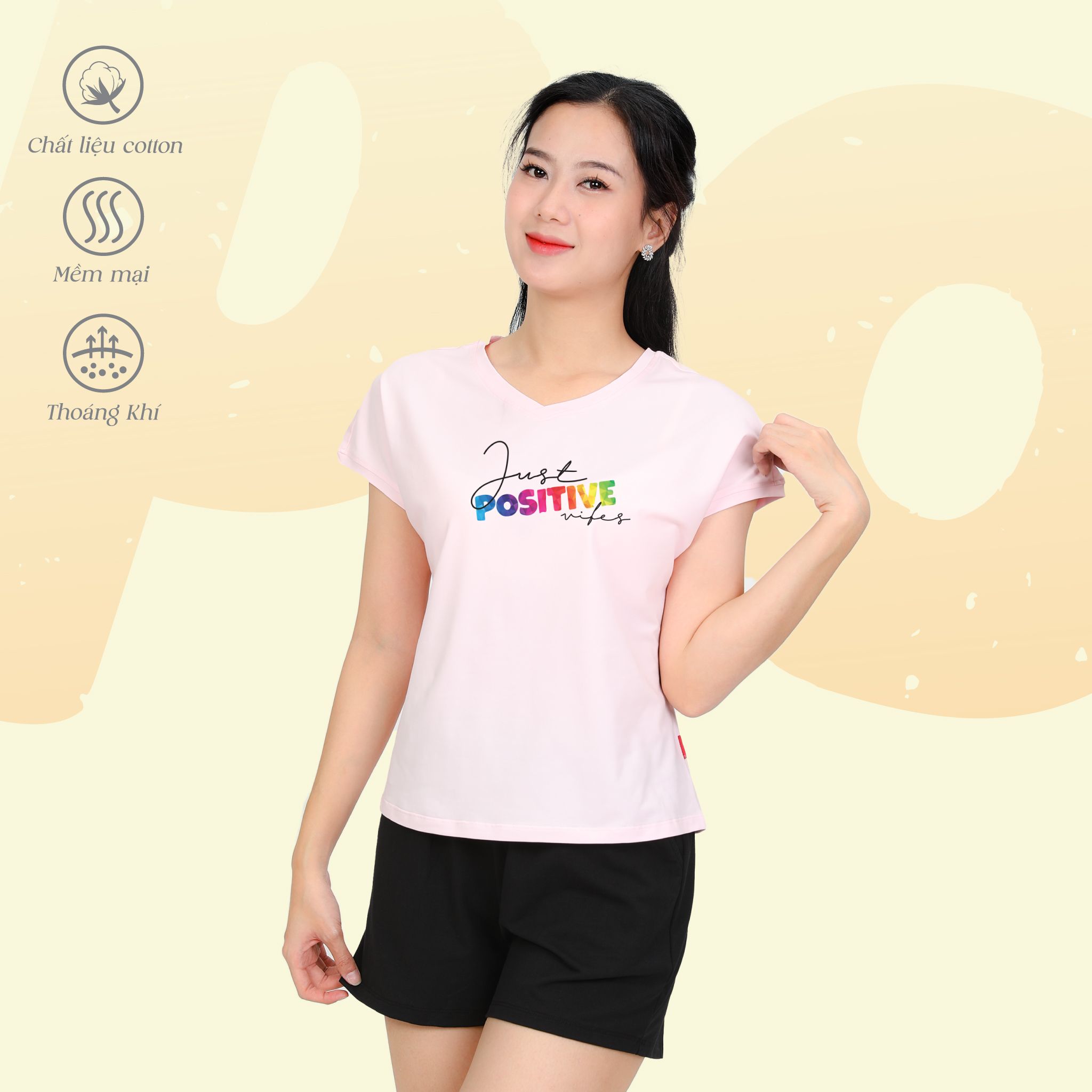 Set đồ bộ nữ kiểu quần đùi tay liền chất cotton siêu mát 025p 5223