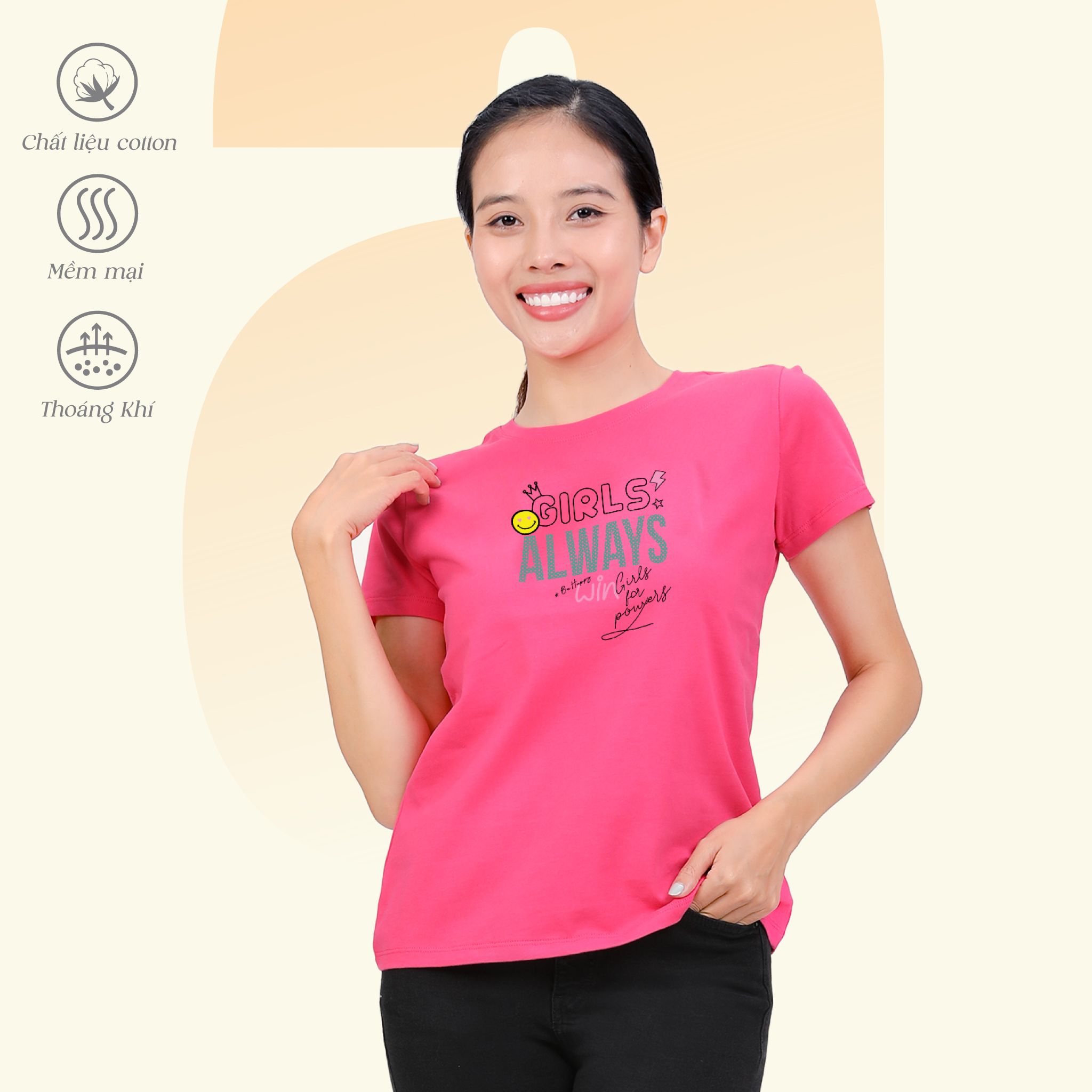 Áo thun nữ tay ngắn Form Suông chất cotton siêu mát 020p 0310