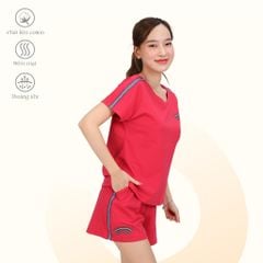 Set đồ bộ nữ kiểu quần đùi tay ngắn chất cotton siêu mát 195p 5212