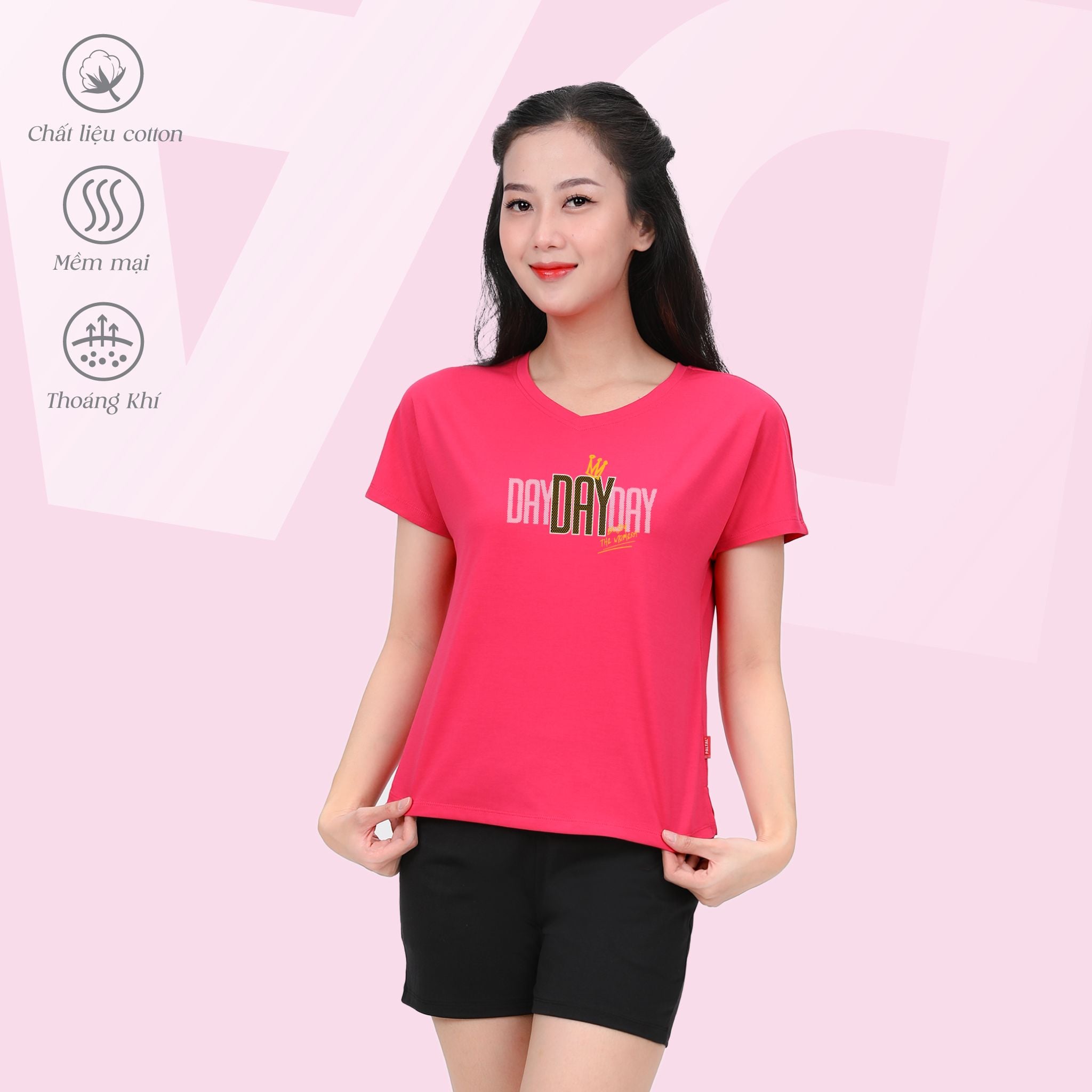 Set đồ bộ nữ kiểu quần đùi nữ kiểu quần đùi tay ngắn chất cotton siêu mát 195p 2053