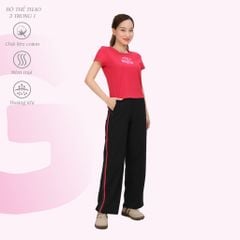 Set đồ bộ nữ kiểu quần dài tay ngắn chất vảy cá cotton cvc mát 403p 3394