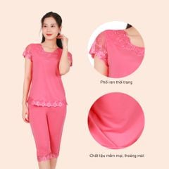 Set đồ bộ nữ kiểu quần lửng tay ngắn chất thun lạnh siêu bền 014p 7037
