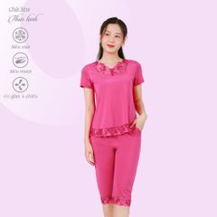 Set đồ bộ nữ kiểu quần lửng tay ngắn chất thun lạnh siêu bền 014p 7028