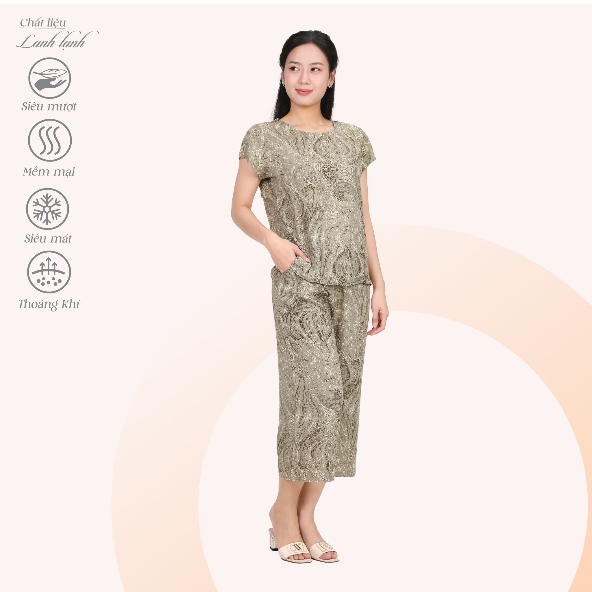 Set đồ bộ nữ kiểu quần lửng tay ngắn  254p 7031