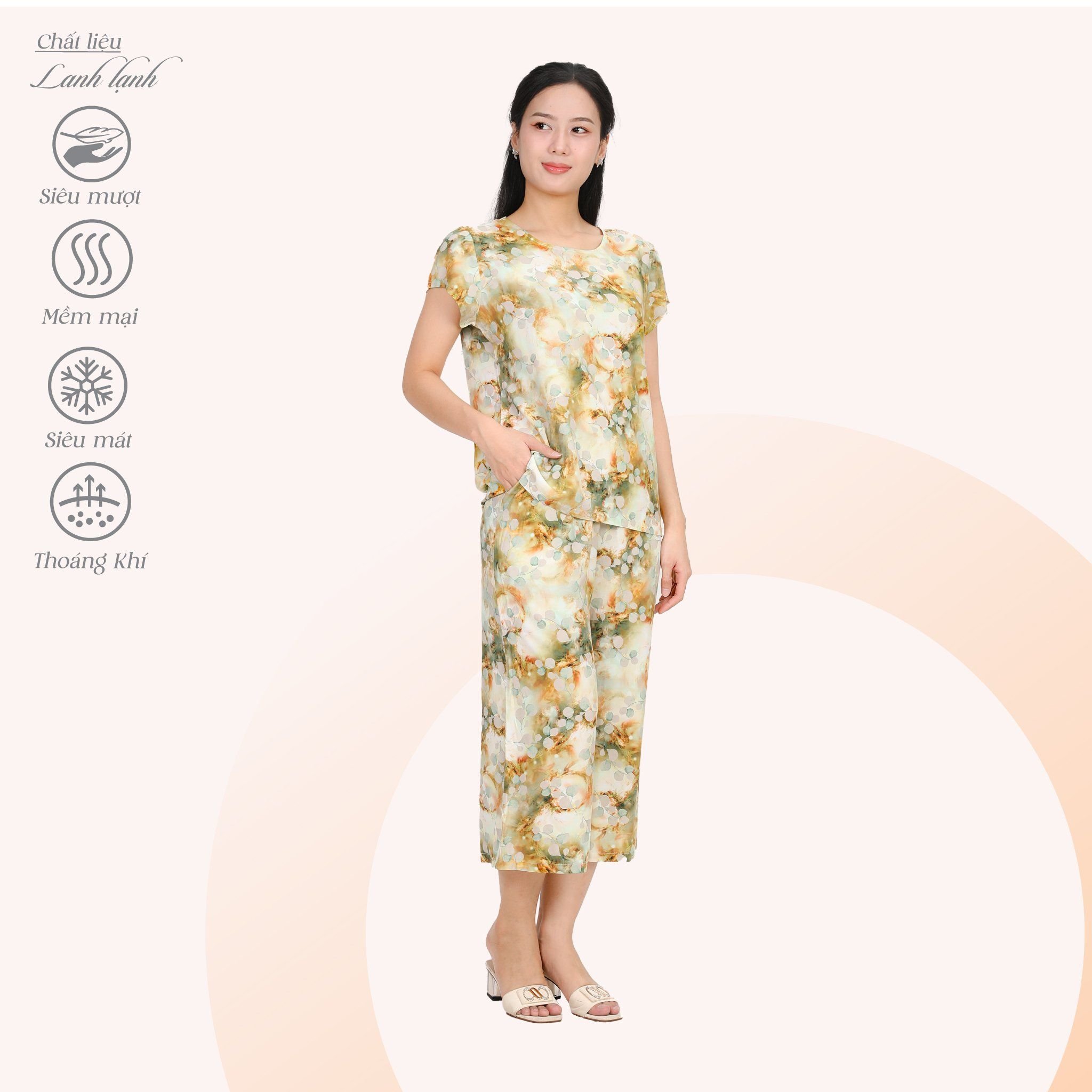 Set đồ bộ nữ kiểu quần lửng tay ngắn  254p 7031