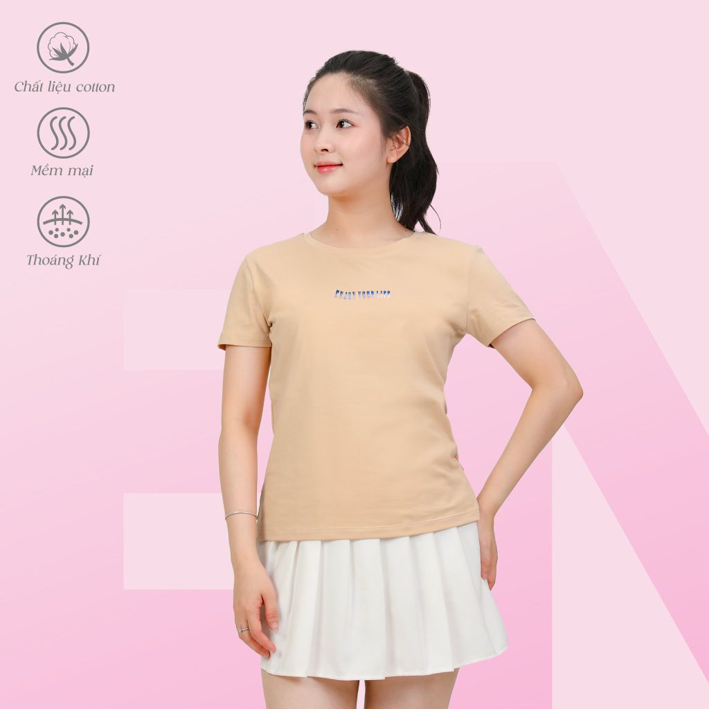 Áo thun nữ tay ngắn chất cotton siêu mát Form Suông 020p 0319