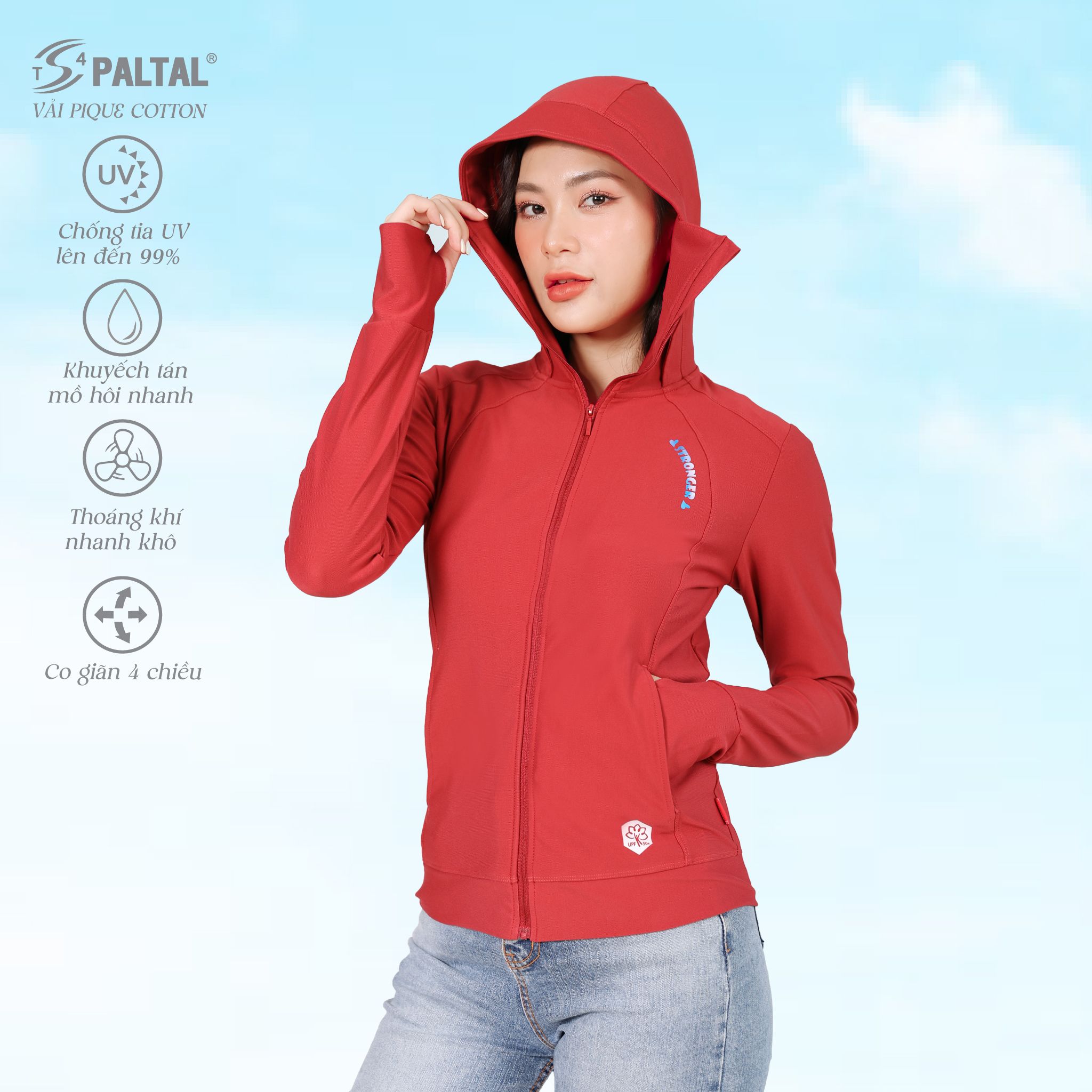 Áo khoác nữ chống nắng, chống UV chất pique 521p 1305