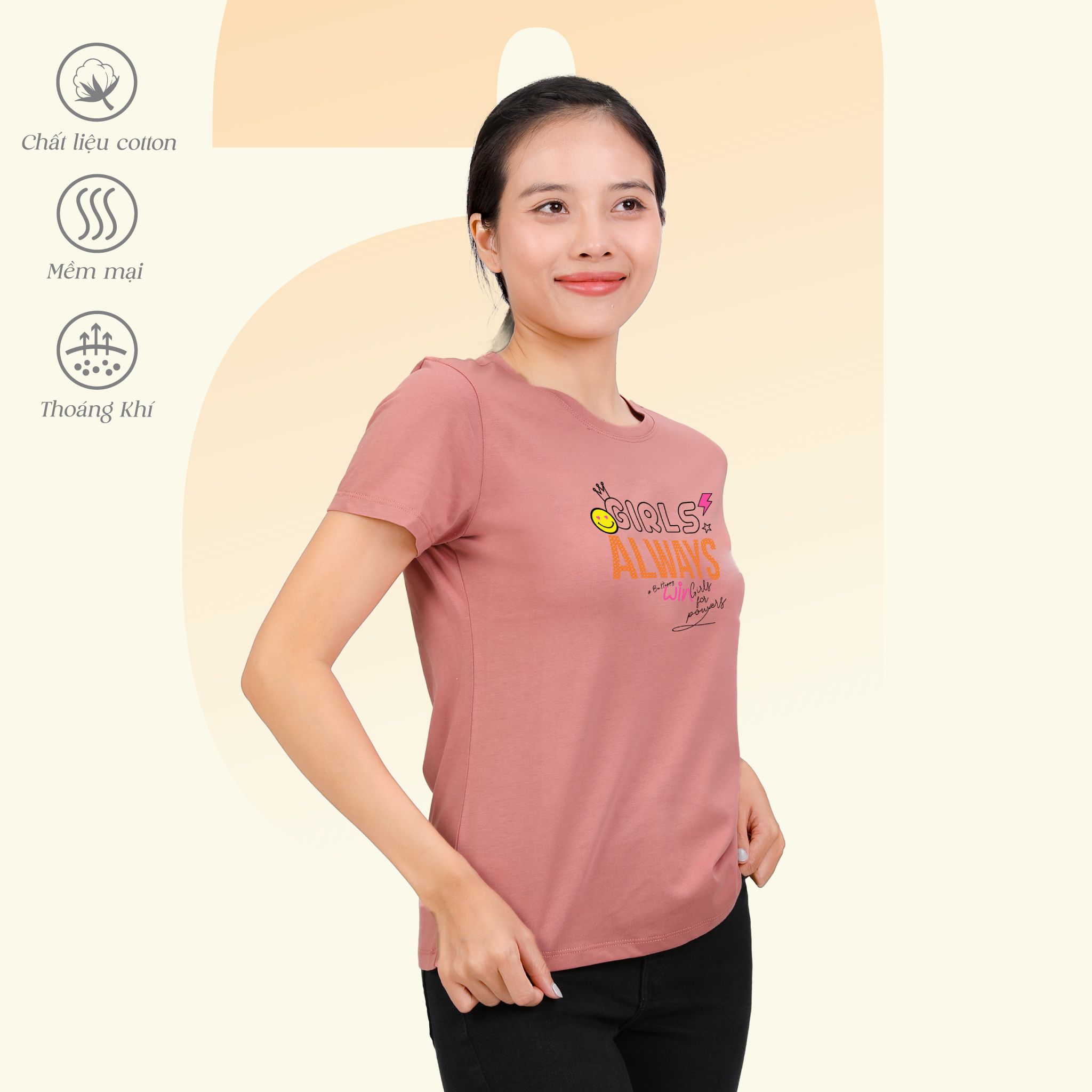 Áo thun nữ tay ngắn Form Suông chất cotton siêu mát 020p 0310