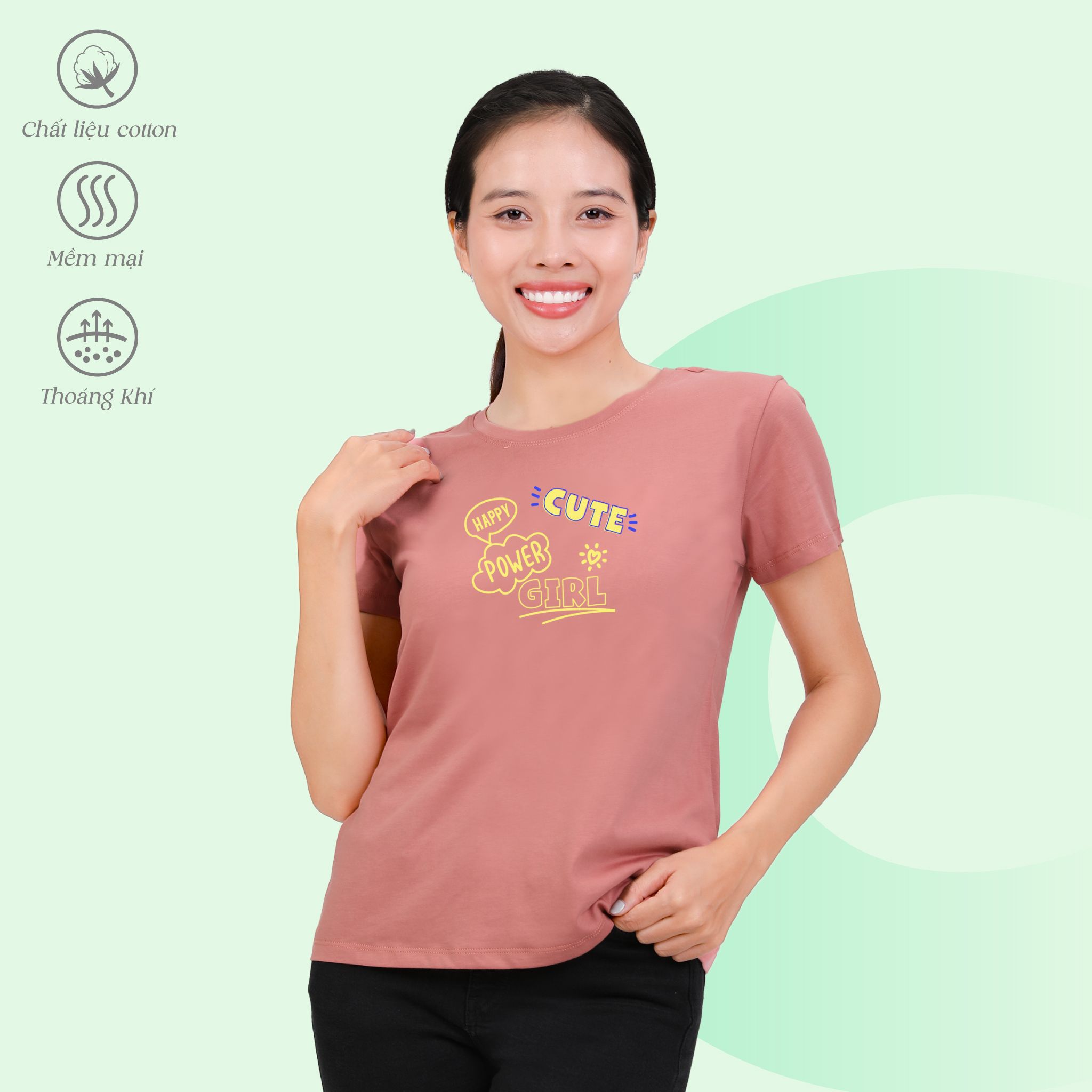 Áo thun nữ tay ngắn Form Suông chất cotton siêu mát 020p 0313