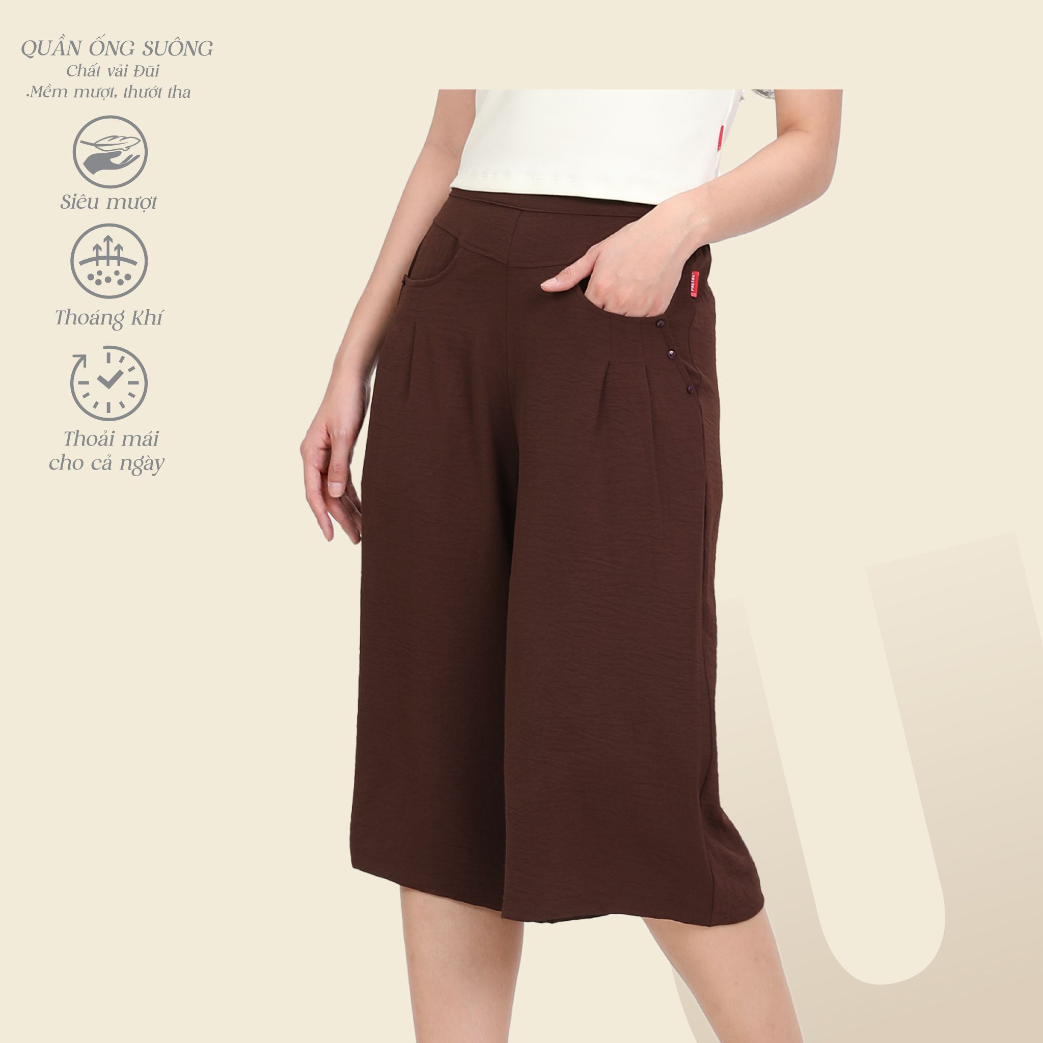 Quần thể thao nữ ống lửng chất đũi 338p 8522