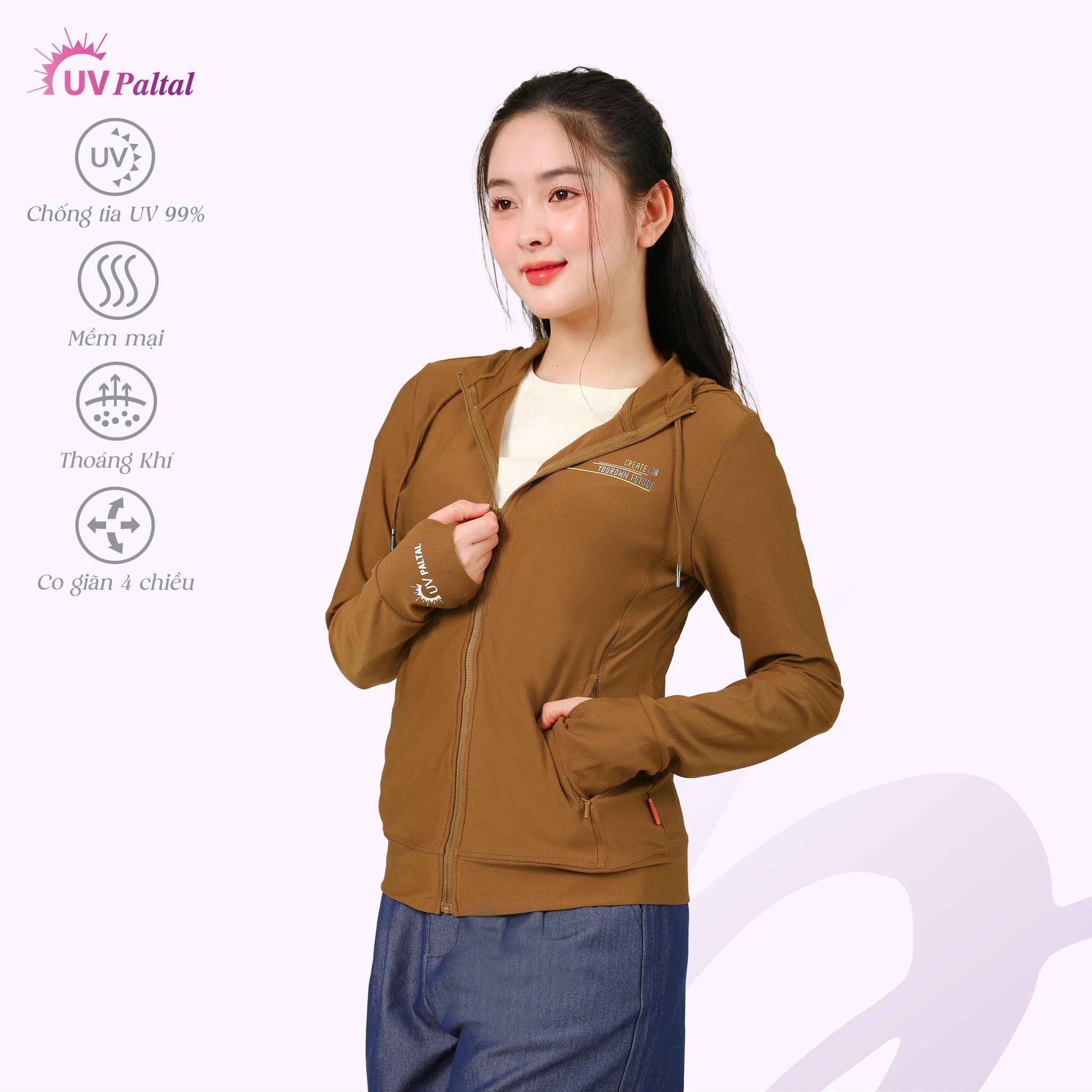 Áo khoác nữ chống nắng, chống UV chất poly cát mỏng nhẹ  311p 1324