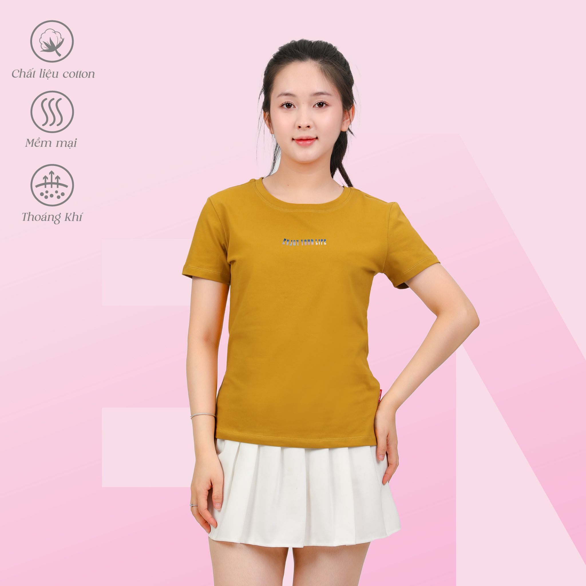 Áo thun nữ tay ngắn chất cotton siêu mát Form Suông 020p 0319