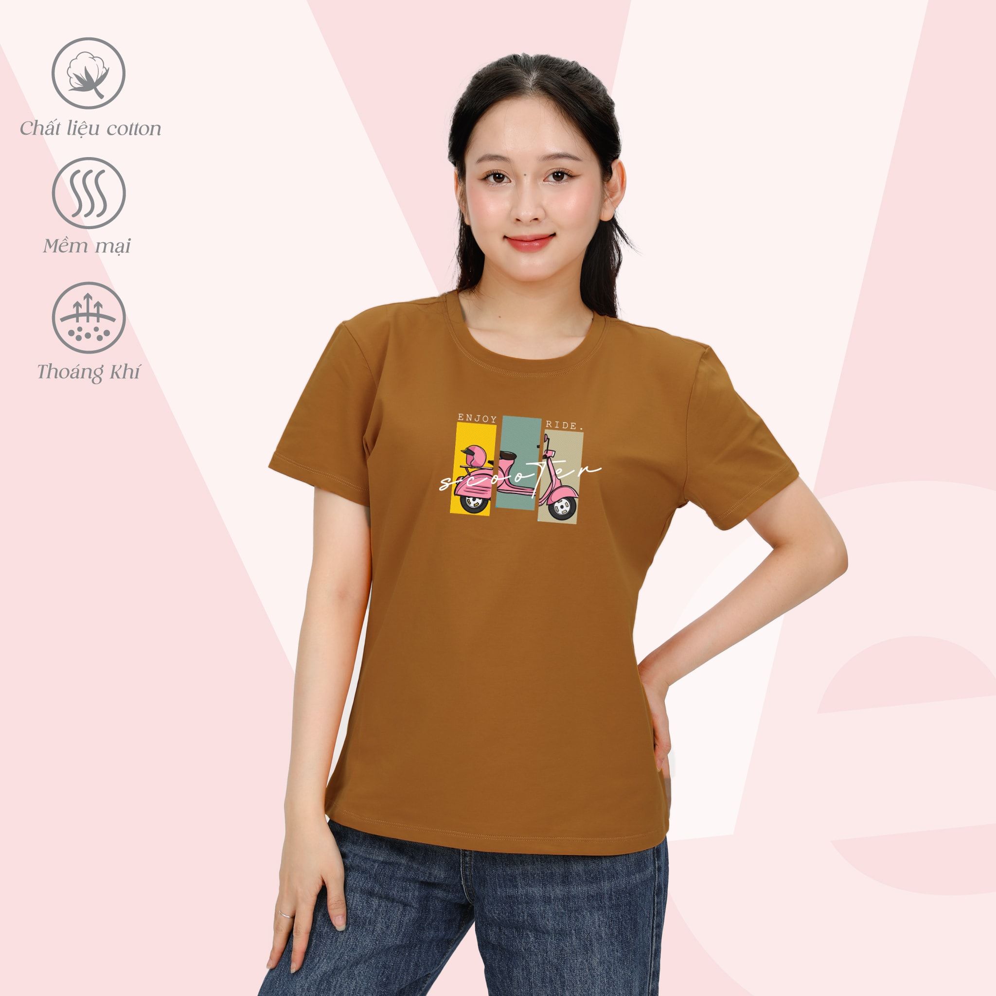Áo thun nữ form suông chất cotton siêu mát 020p 0871