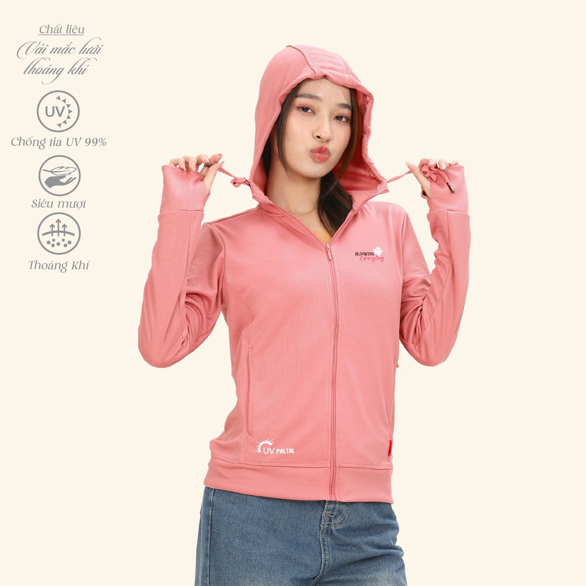 Áo khoác nữ chống nắng, chống UV chất poly mắc lưới siêu thoáng khí 311p 1105