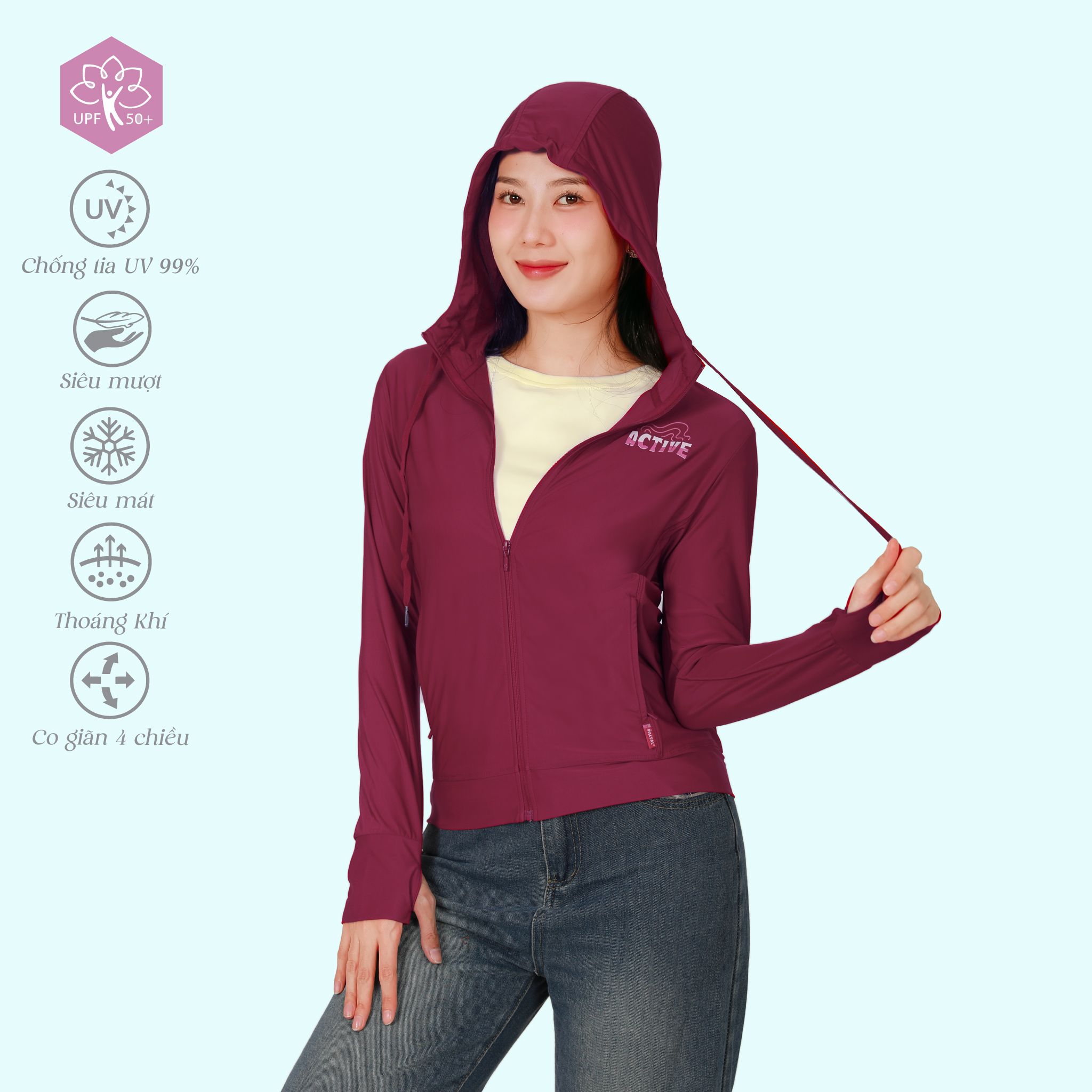 BST Áo khoác nữ chống nắng, chống UV chất nhung lạnh siêu bền 151p 1302 / 1259 / 1056 / 1325