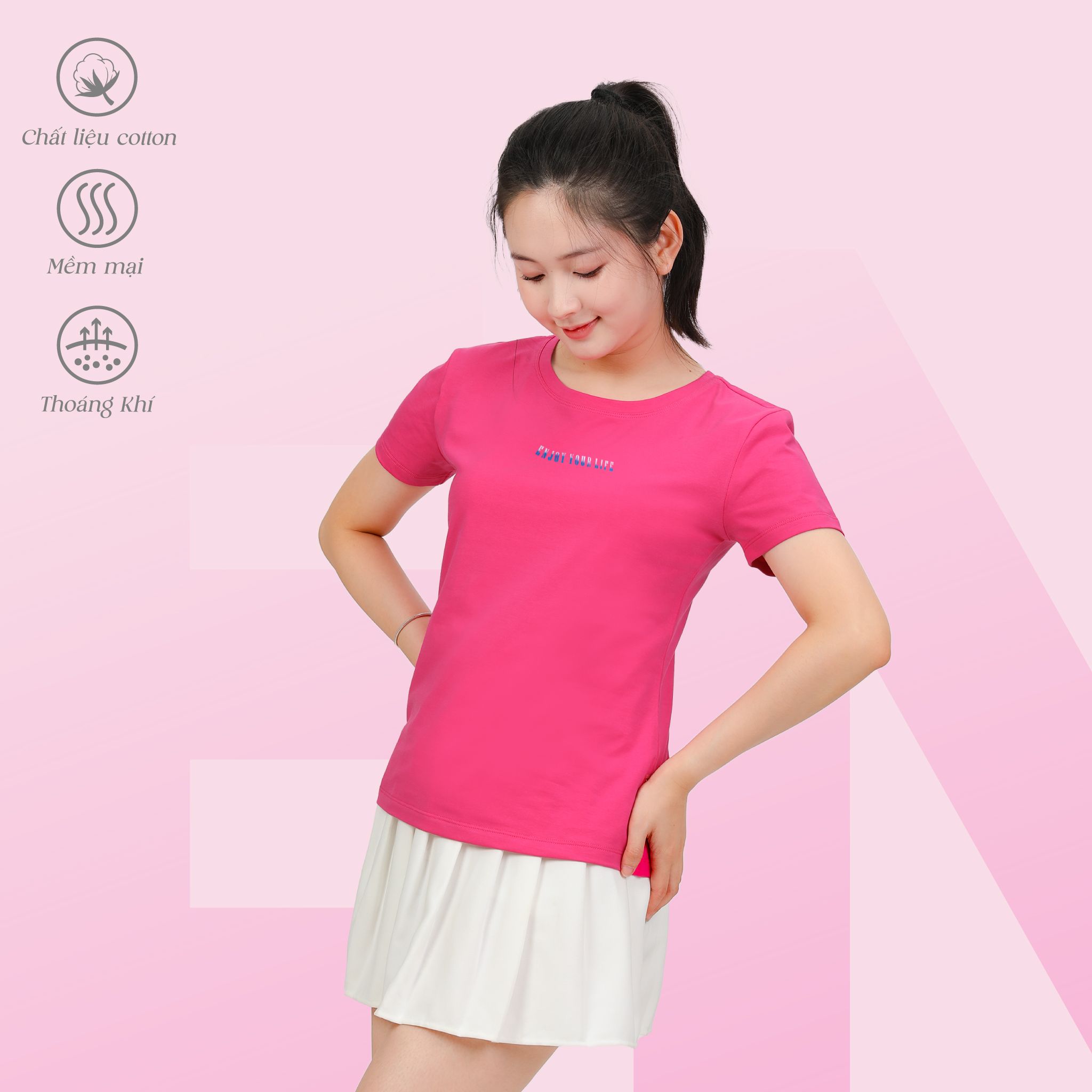 Áo thun nữ tay ngắn chất cotton siêu mát Form Suông 020p 0319