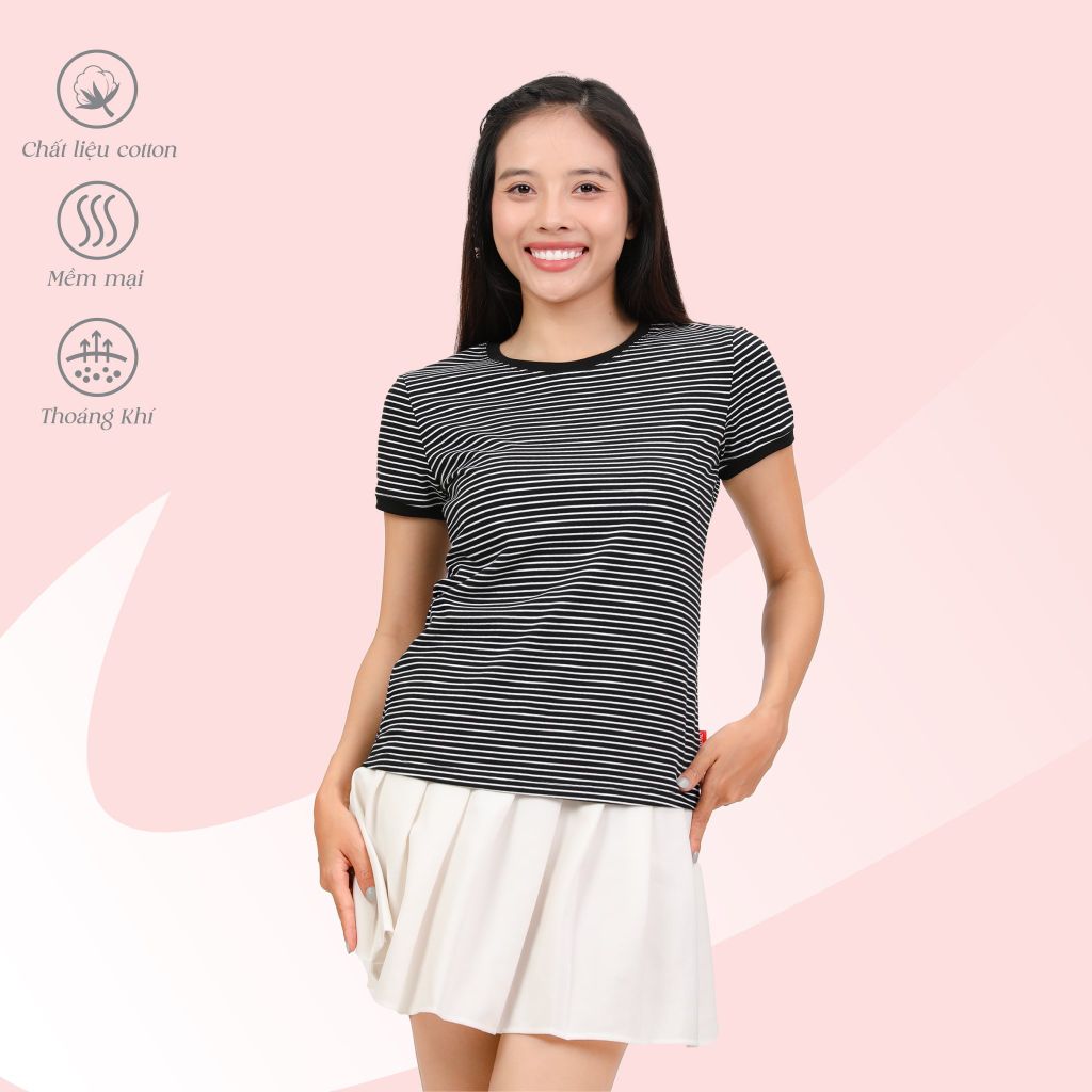 Áo thun nữ tay ngắn form suông cổ tròn chất cotton siêu mát 020p 0099