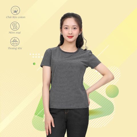 Áo thun tay ngắn form suông cổ tròn chất cotton 020p 0096