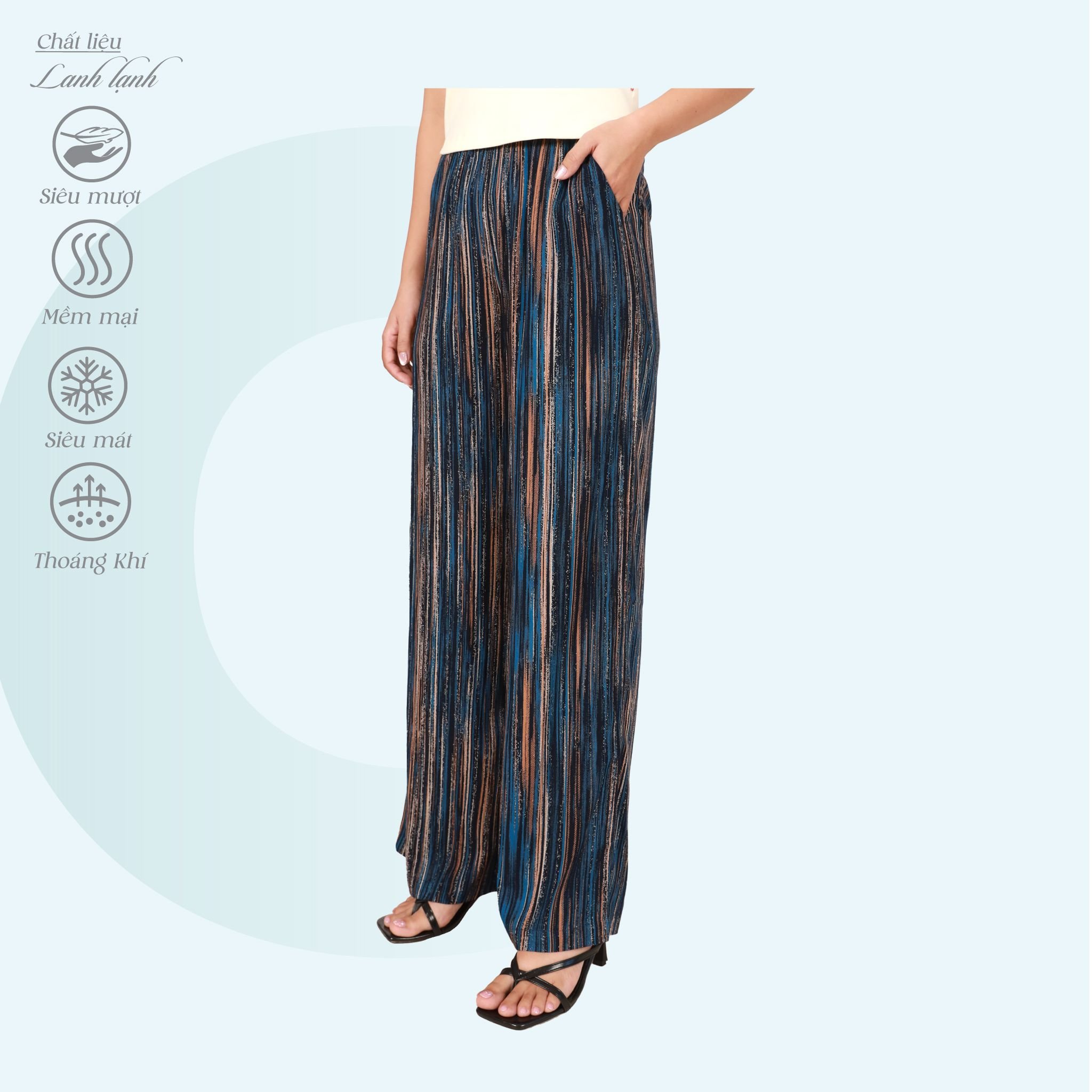 Quần dài nữ Ống Suông chất Lanh Lạnh 258p 8514