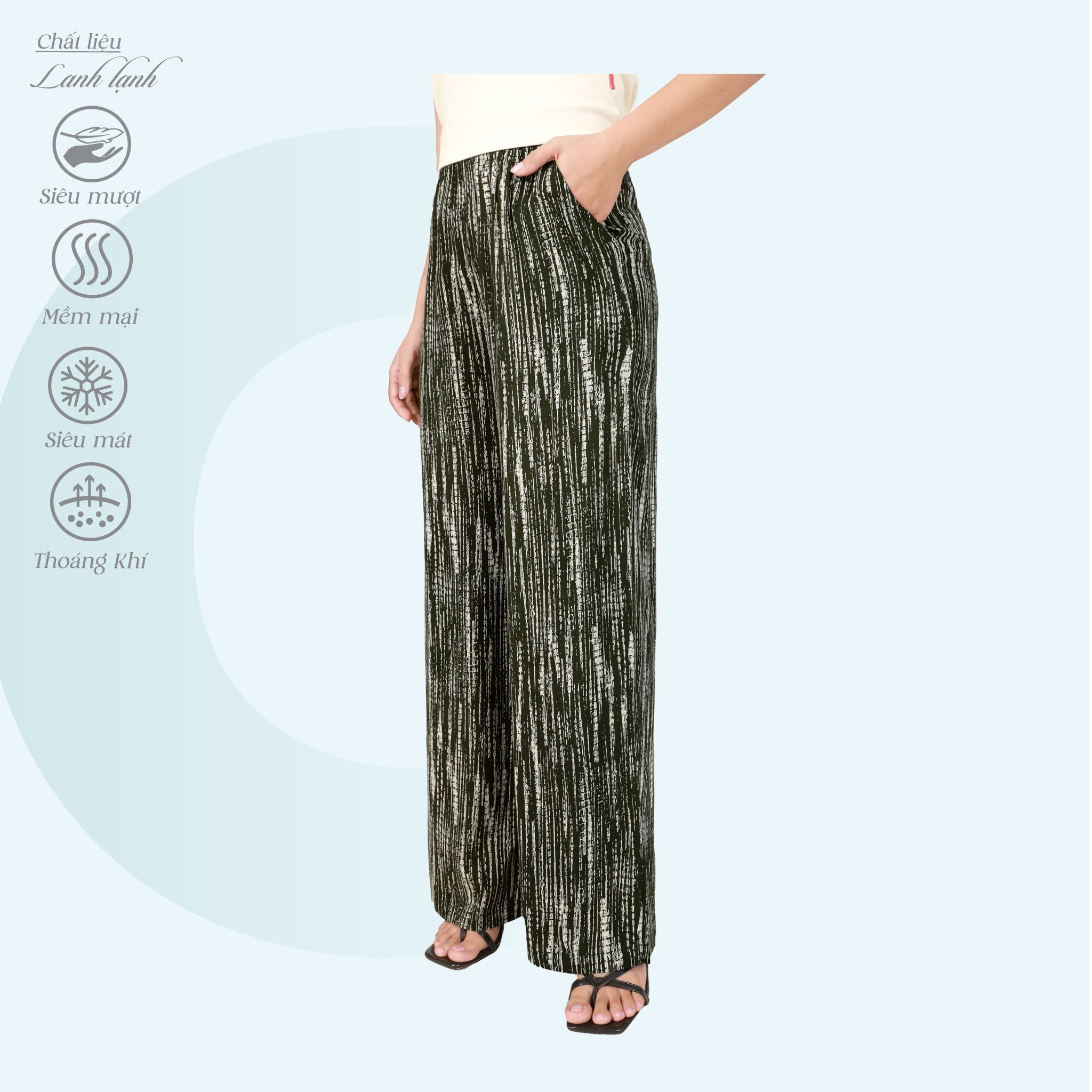Quần dài nữ Ống Suông chất Lanh Lạnh 258p 8514
