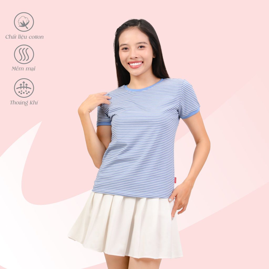 Áo thun tay ngắn form suông cổ tròn chất cotton 020p 0099