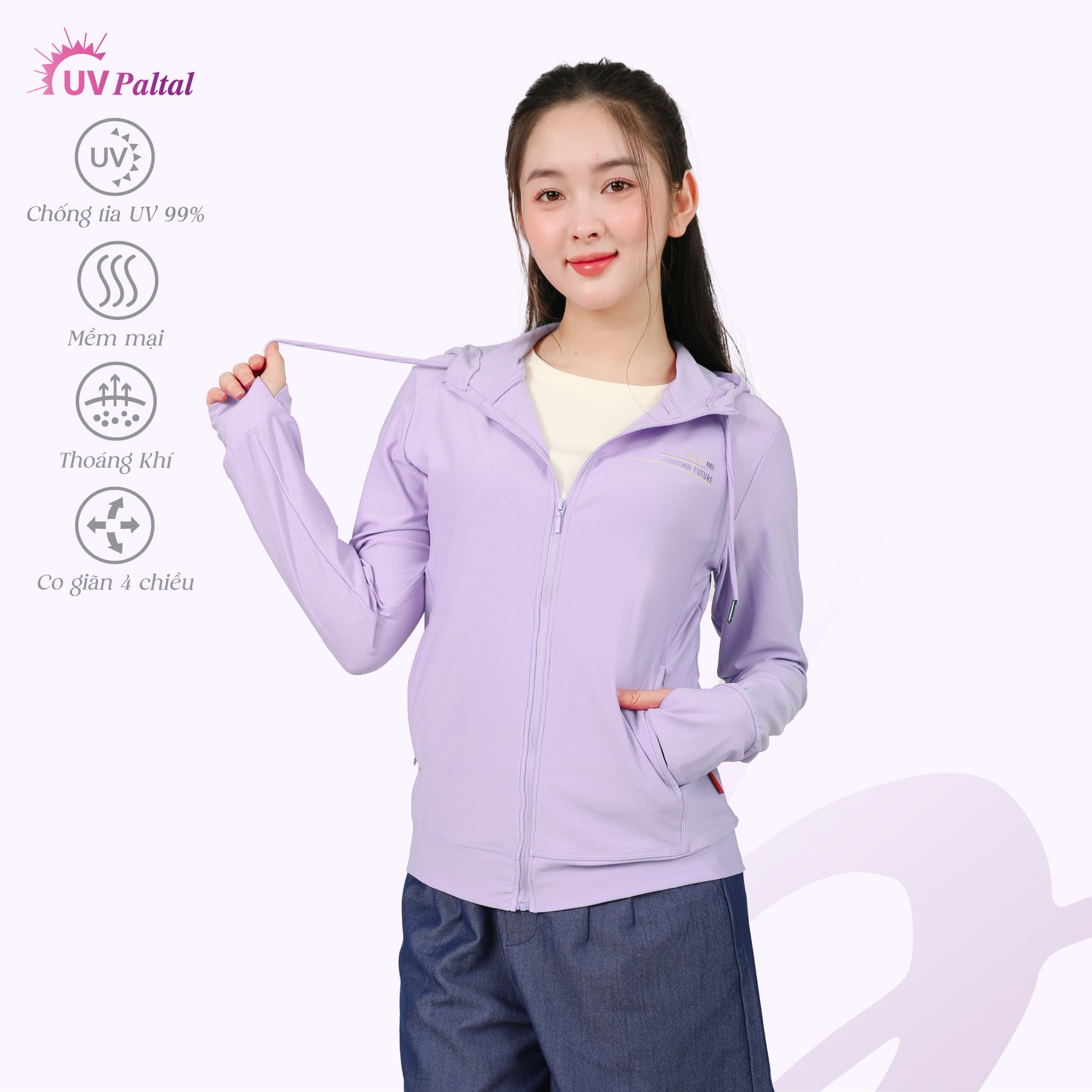 Áo khoác nữ chống nắng, chống UV chất poly cát mỏng nhẹ  311p 1324