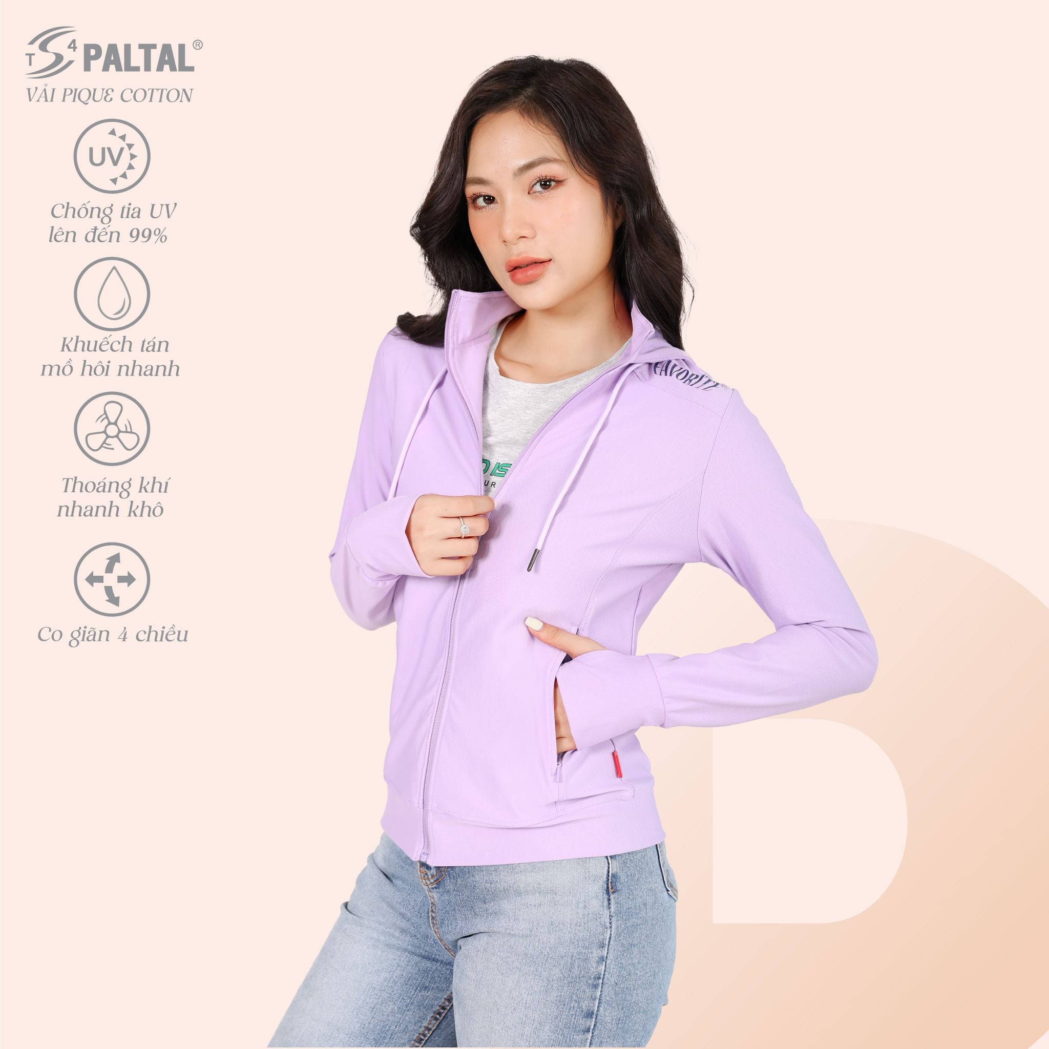 Áo khoác nữ chống nắng, chống UV chất pique 521p 1281