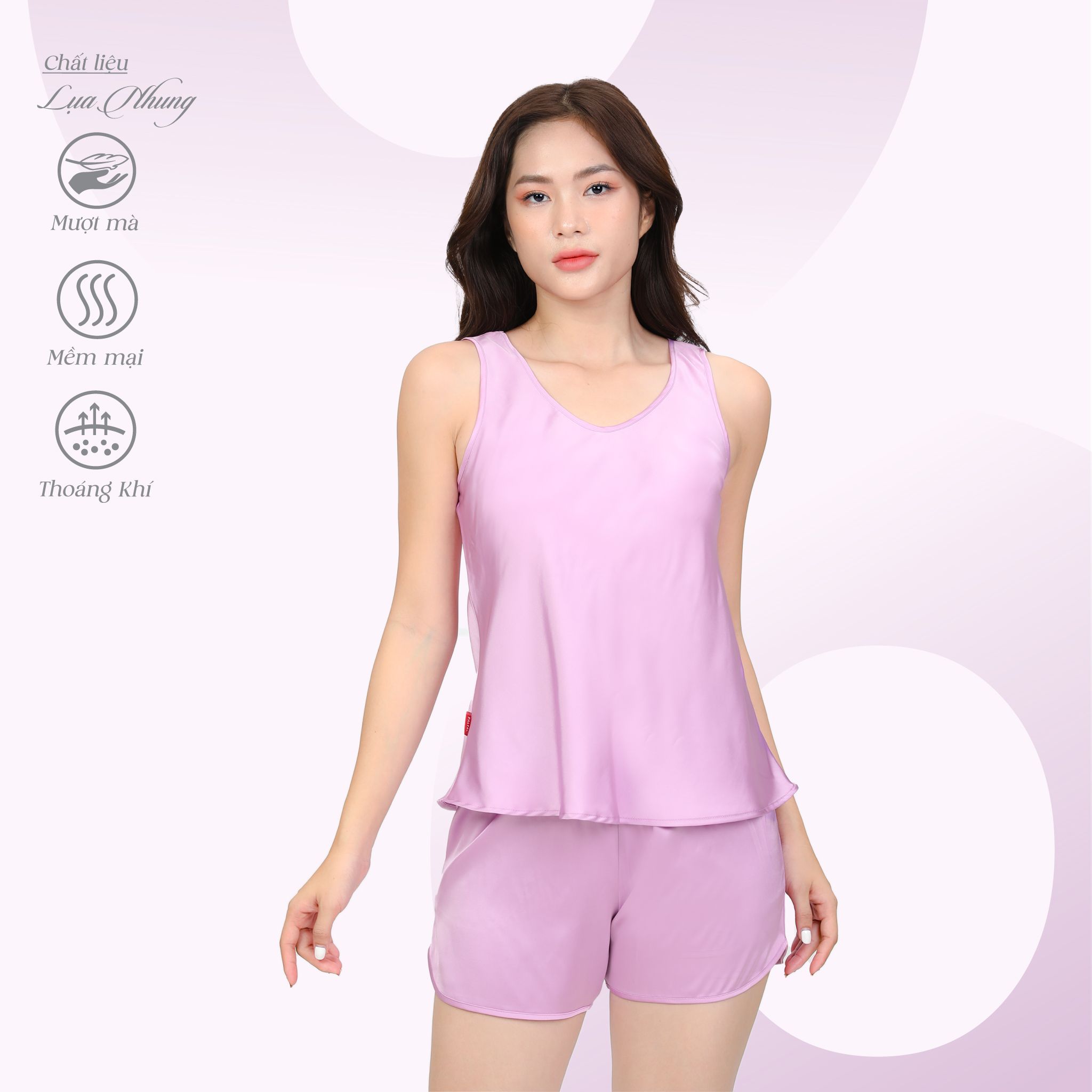 Set đồ bộ nữ kiểu quần đùi bản cao cấp lụa nhung 265p 5111