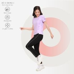 Set đồ bộ nữ kiểu quần dài tay ngắn thể thao 3 trong 1 chất poly thái 313p 3390