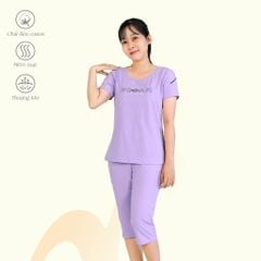 Set đồ bộ nữ kiểu quần lửng tay ngắn cotton 194p 4318