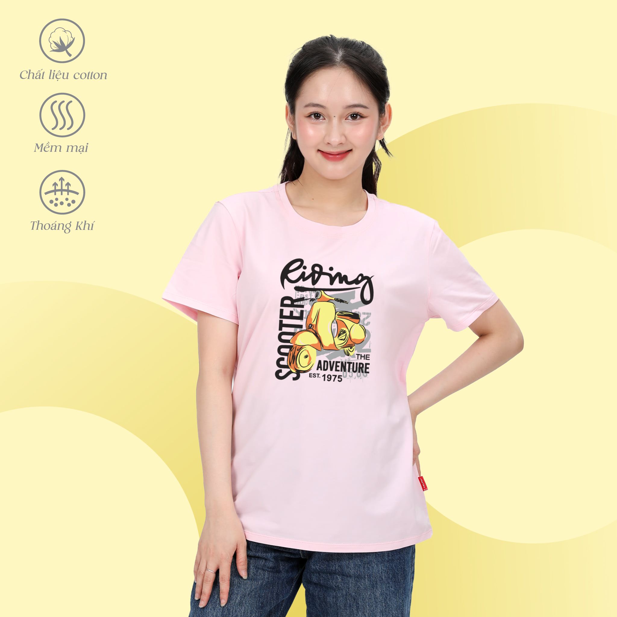 Áo thun nữ tay ngắn Form Rộng chất cotton siêu mát 020p 0285