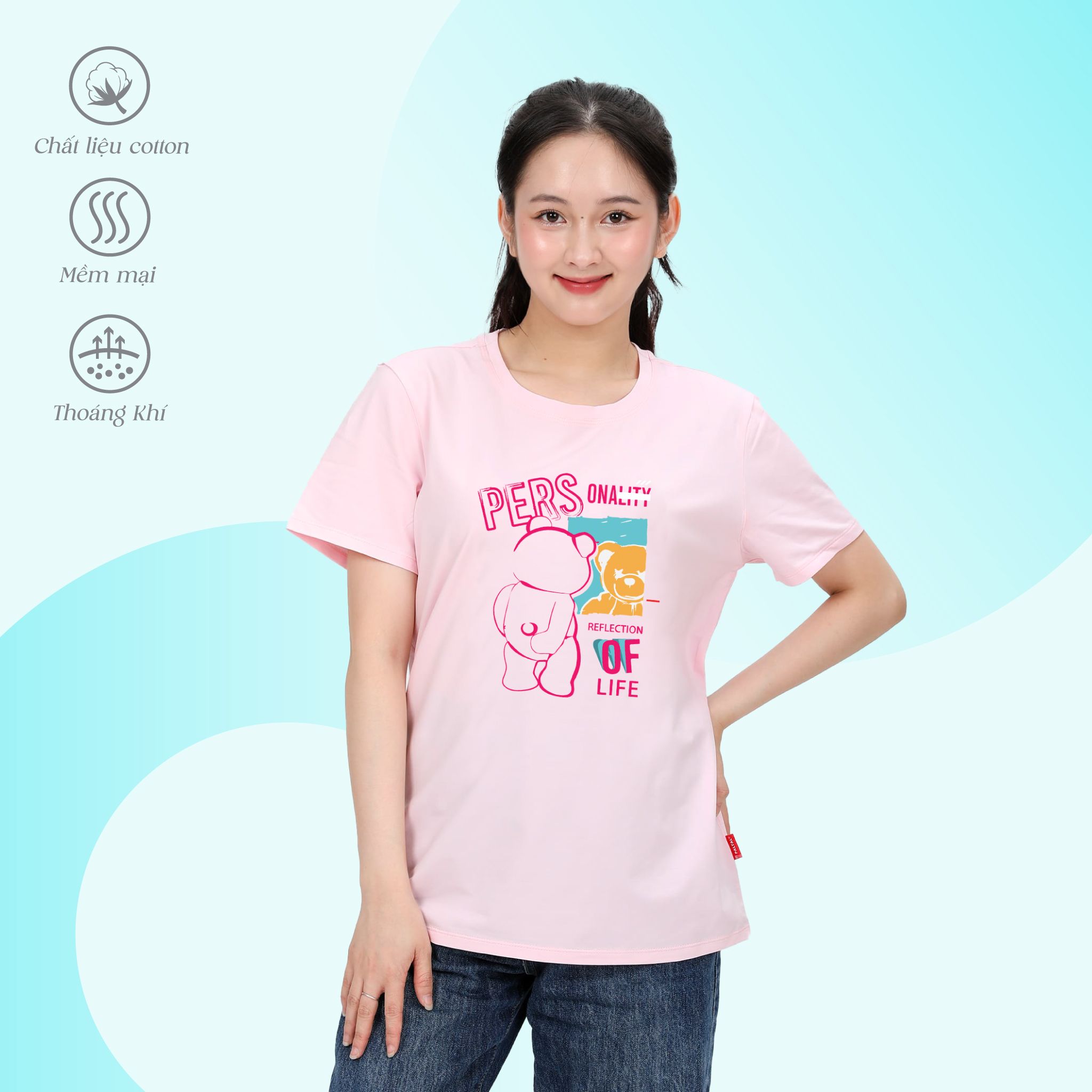 Áo thun nữ tay ngắn Form Rộng chất cotton siêu mát 020p 0289