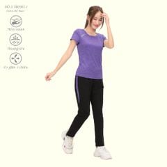 Set đồ bộ nữ kiểu thể thao tập gym, yoga kiểu quần dài tay ngắn chất melan lưới 343p 3405
