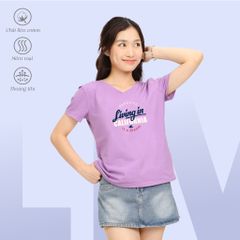 Áo thun nữ form suông cổ tim chất cotton siêu mát 190p 0327