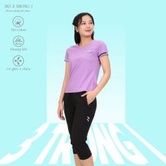 Set đồ bộ nữ kiểu quần lửng tay ngắn chất cotton melan mát 194p 4300