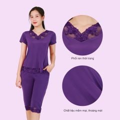 Set đồ bộ nữ kiểu quần lửng tay ngắn chất thun lạnh siêu bền 014p 7028