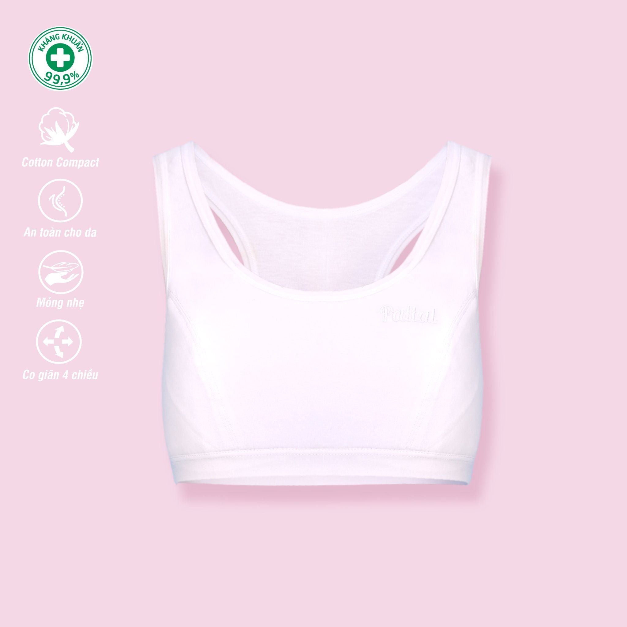 Combo áo lá nữ sinh  quần lót nữ  kháng khuẩn cấp 2 chất cotton compact mỏng nhẹ 029p 8934 & 027p 8330