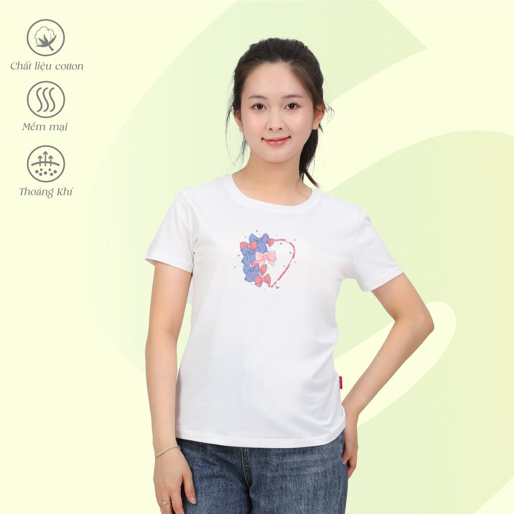 Áo thun nữ tay ngắn Cổ Tròn Form Suông chất cotton siêu mát 020p 0314