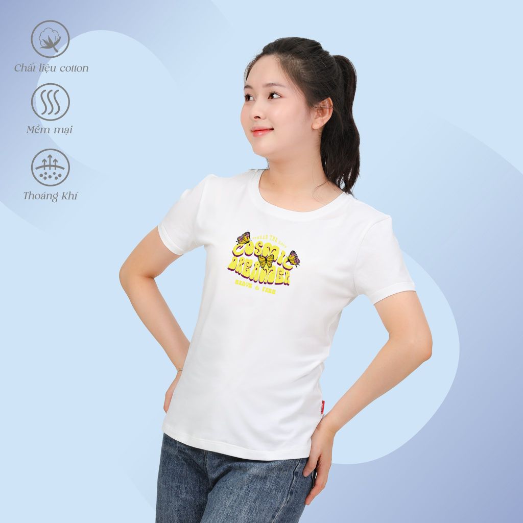 Áo Thun Tay Ngắn Cổ Tròn Form Suông Cotton 020p 0317